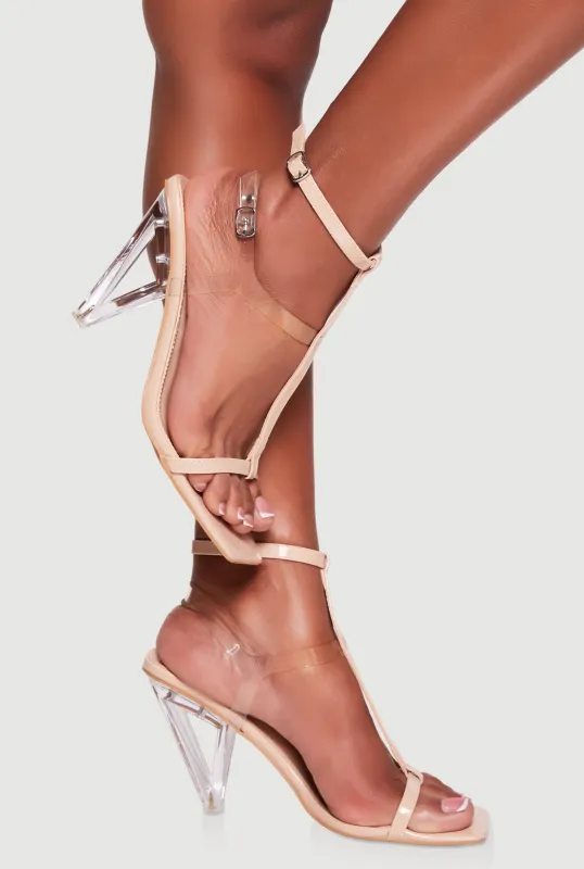 Cut Out Cone Heel Strappy Sandals made by Cape Robbin