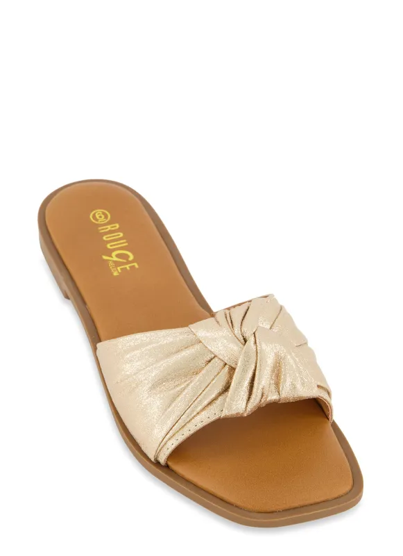 Knotted Band Slide Sandals sold by Rainbow