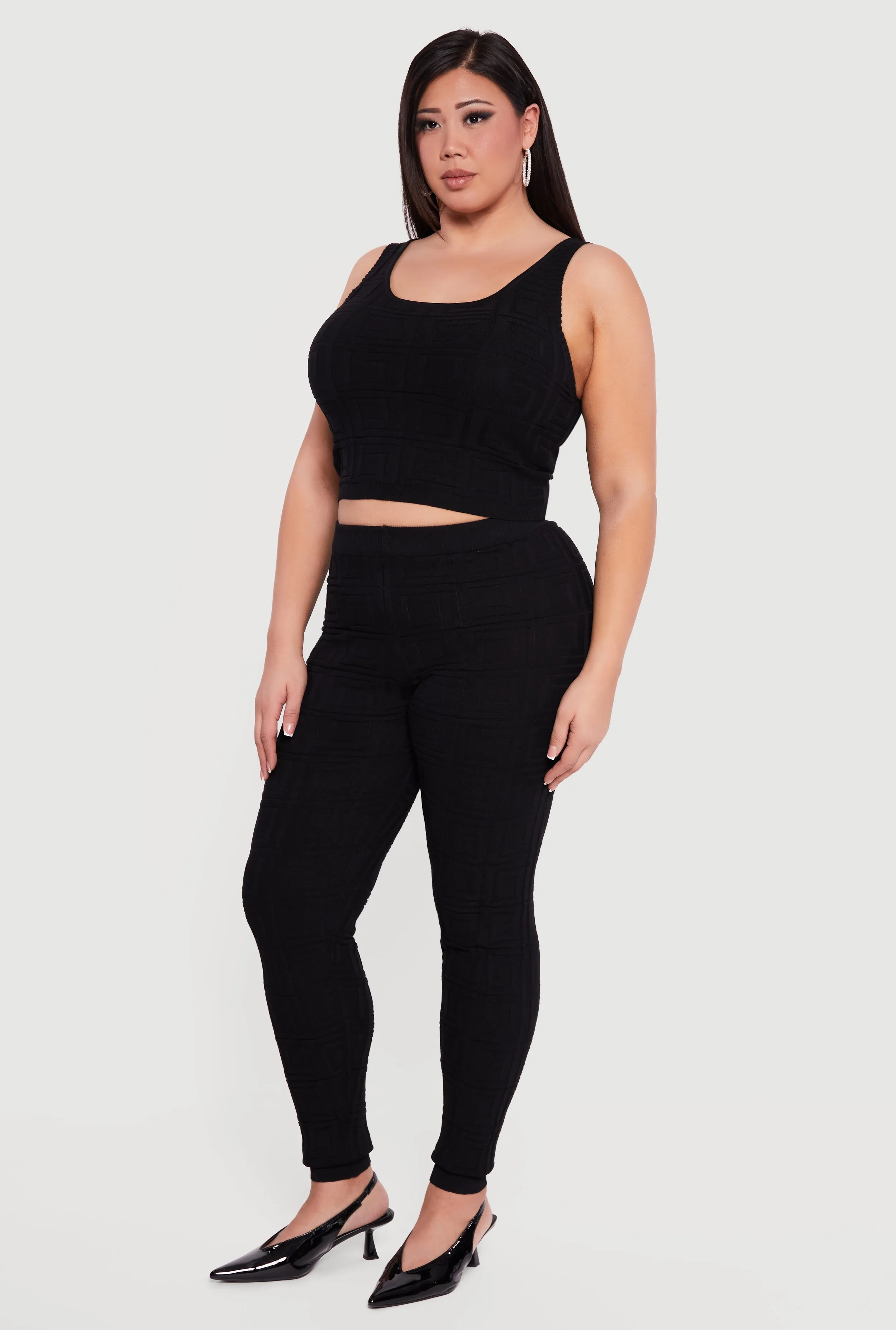 Plus Size Greek Key Knit Sleeveless Top sold by Rainbow product image thumbnail 3