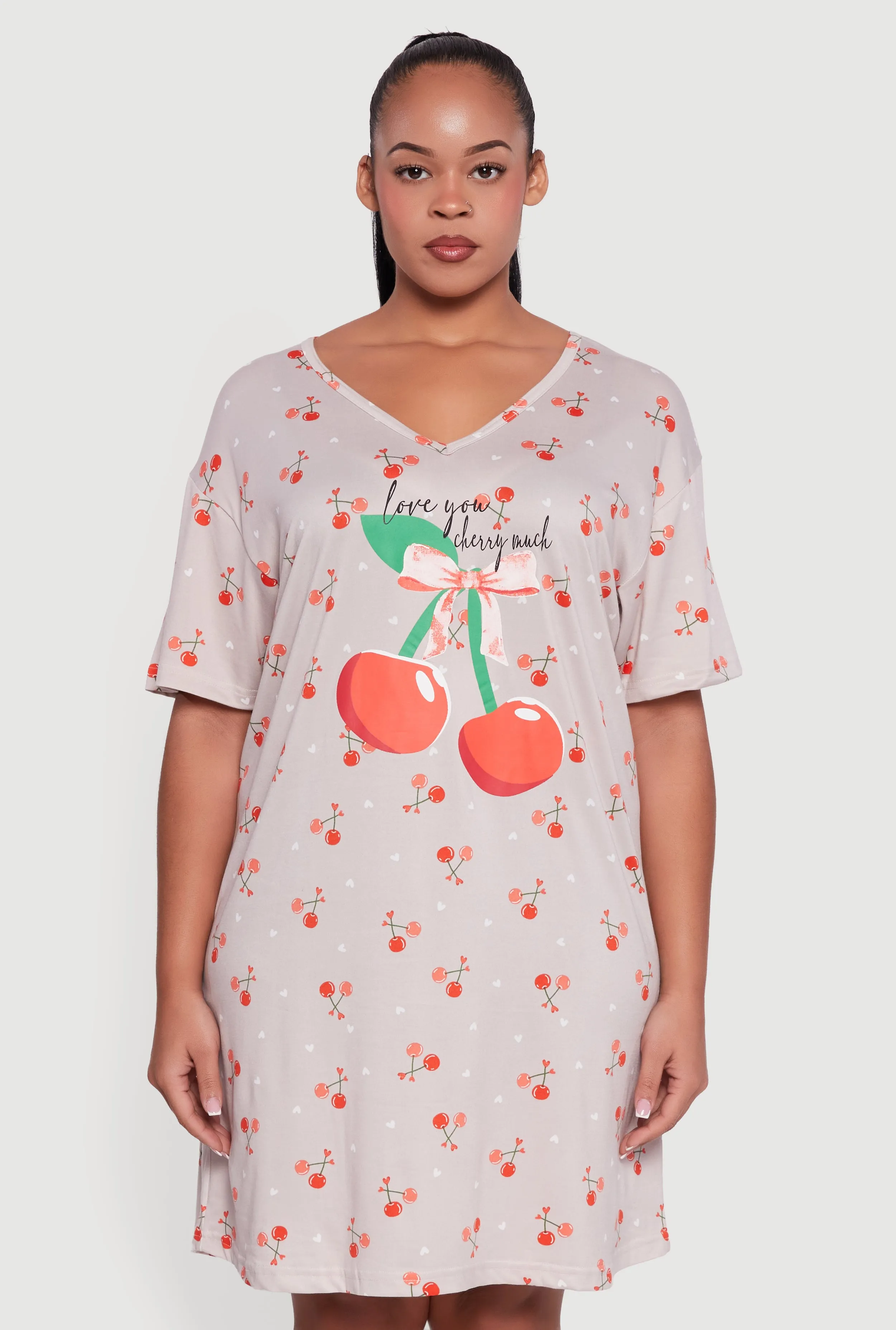 Plus Size Love You Cherry Much Graphic Sleep Shirt sold by Rainbow product image thumbnail 2
