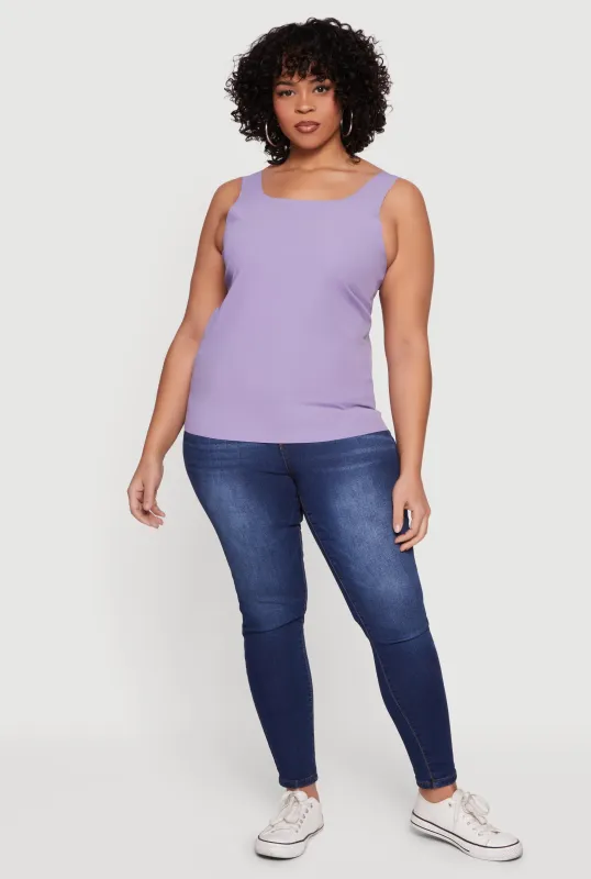 Plus Size Seamless Double Layered Tank Top sold by Rainbow