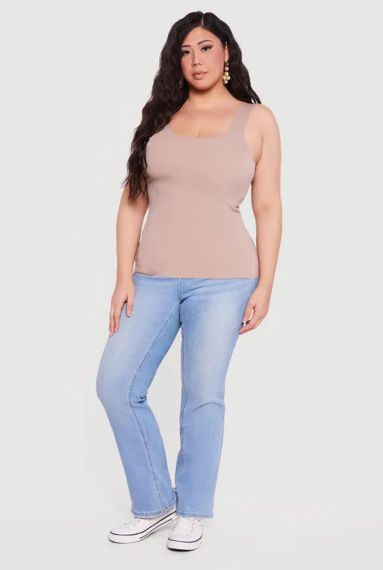 Plus Size Seamless Double Layered Tank Top sold by Rainbow