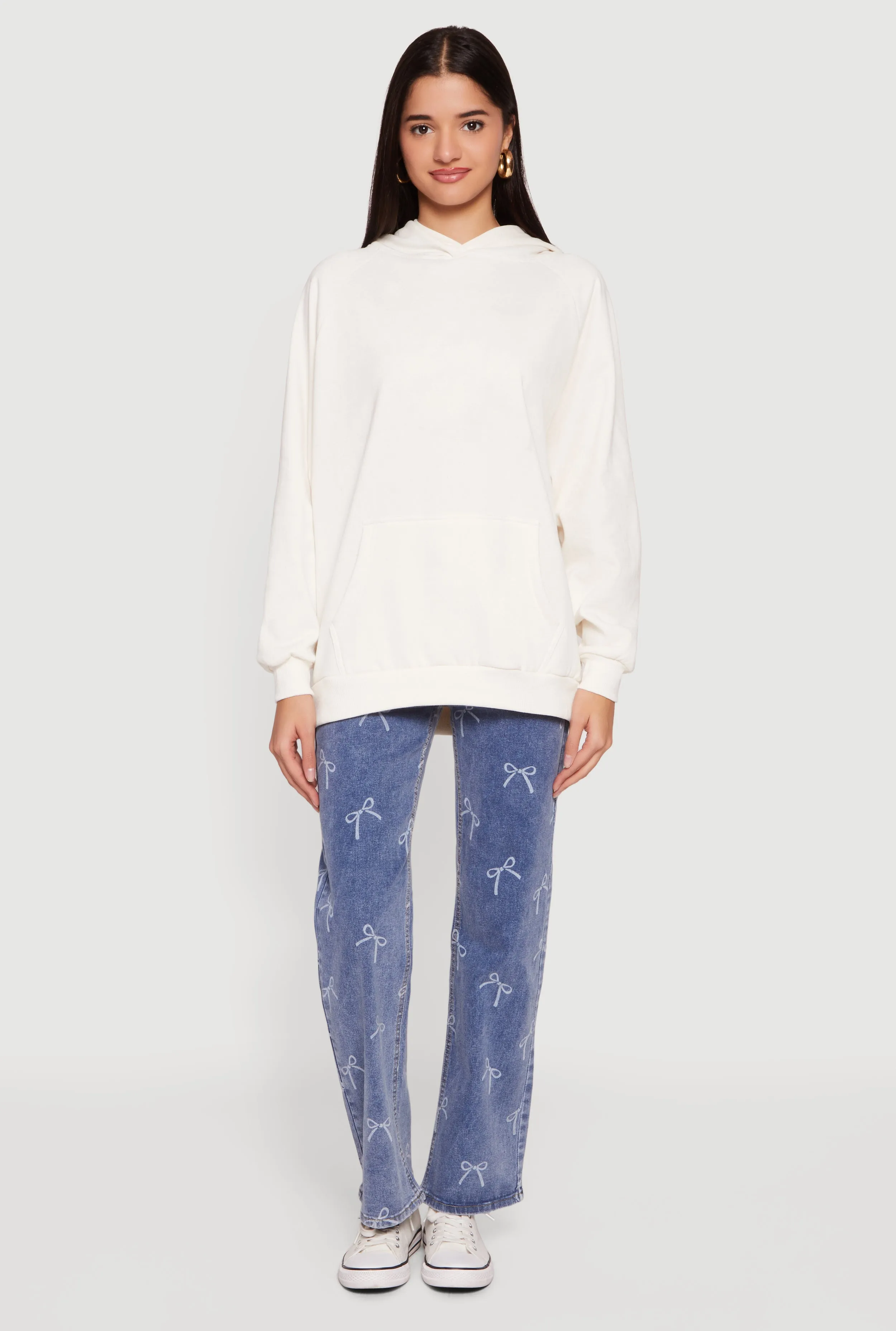 Oversized Fleece Long Sleeve Pullover Hoodie sold by Rainbow product image thumbnail 2