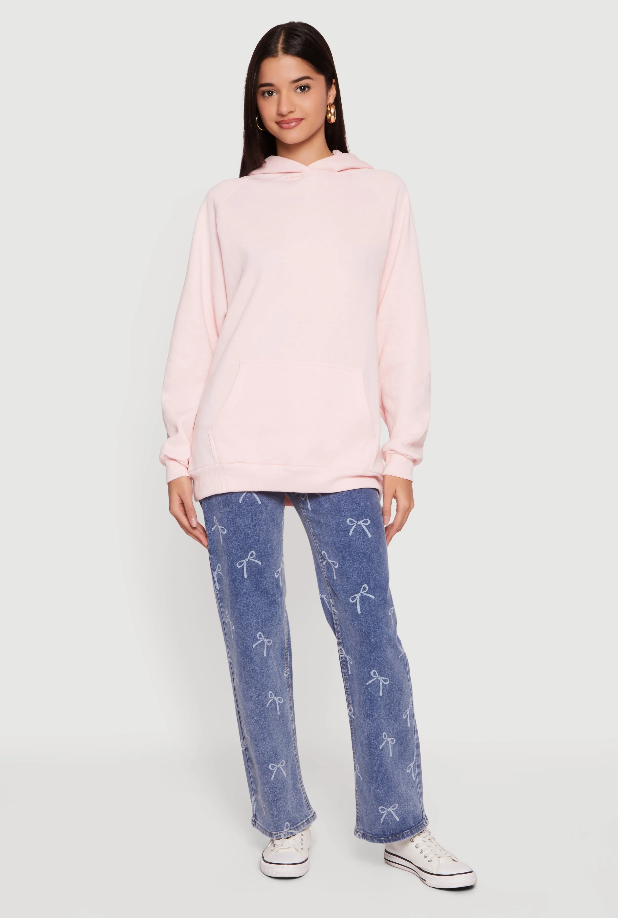 Oversized Fleece Long Sleeve Pullover Hoodie sold by Rainbow product image thumbnail 3