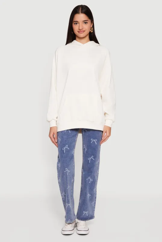 Oversized Fleece Long Sleeve Pullover Hoodie sold by Rainbow