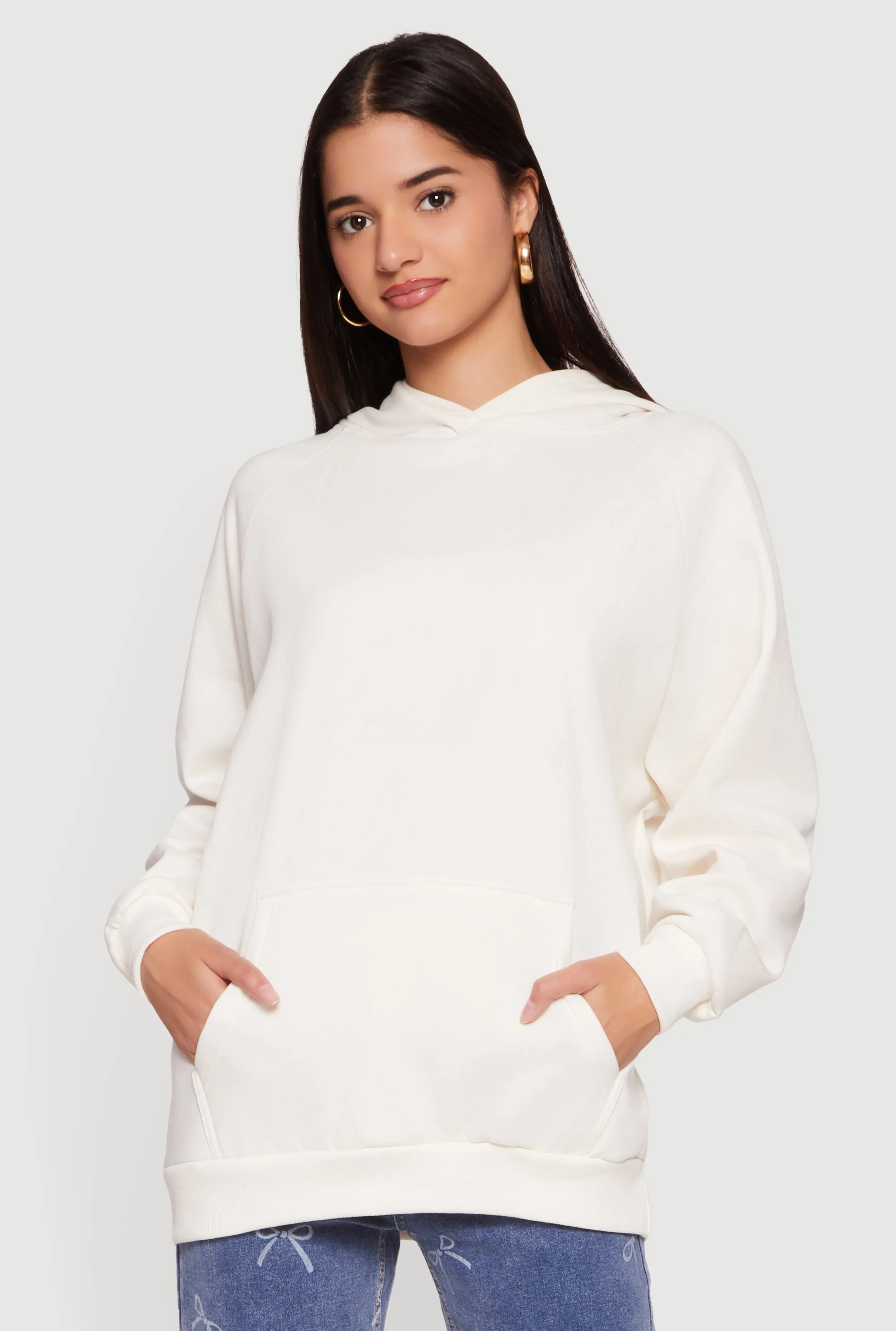 Oversized Fleece Long Sleeve Pullover Hoodie sold by Rainbow product image thumbnail 2