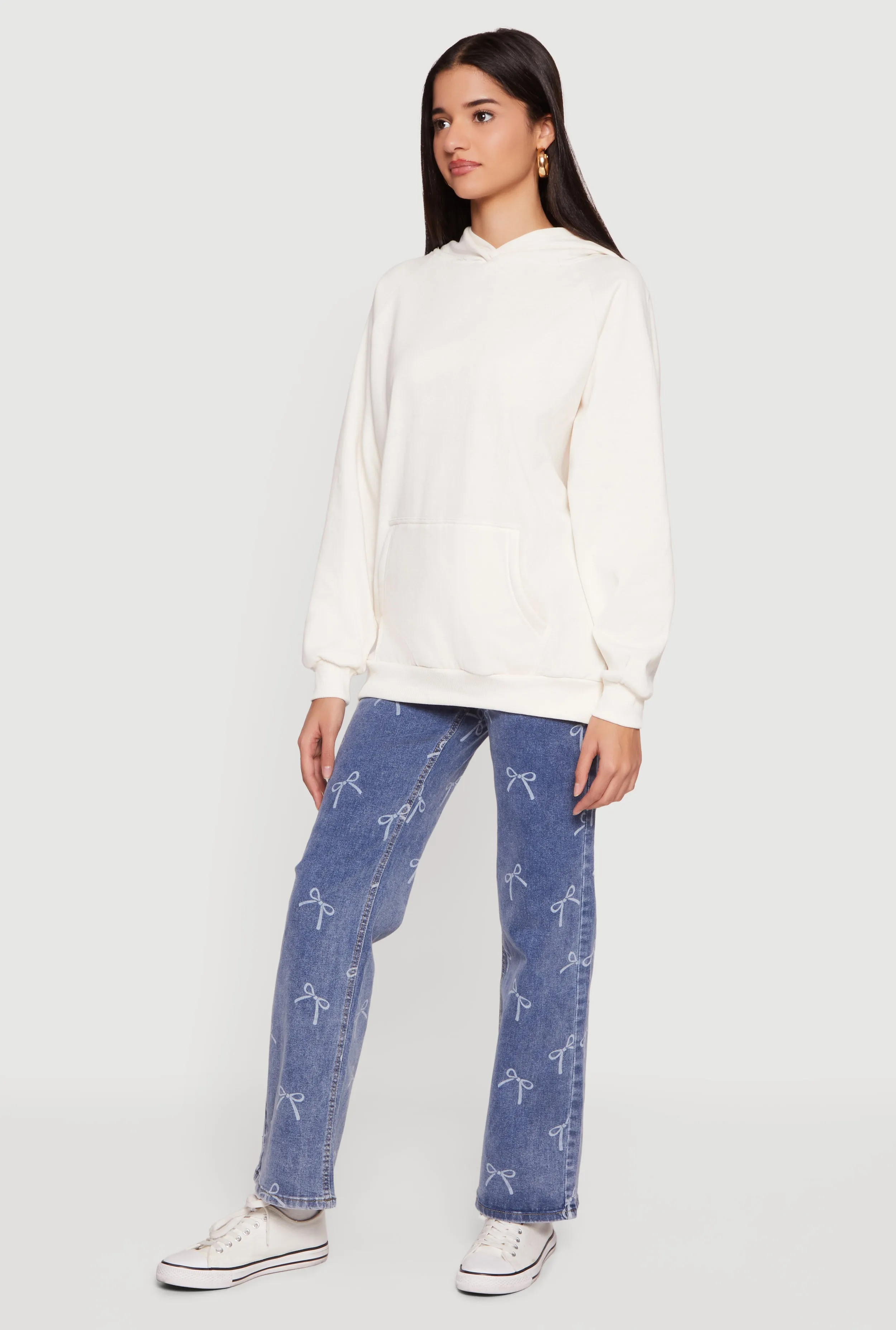 Oversized Fleece Long Sleeve Pullover Hoodie sold by Rainbow product image thumbnail 3