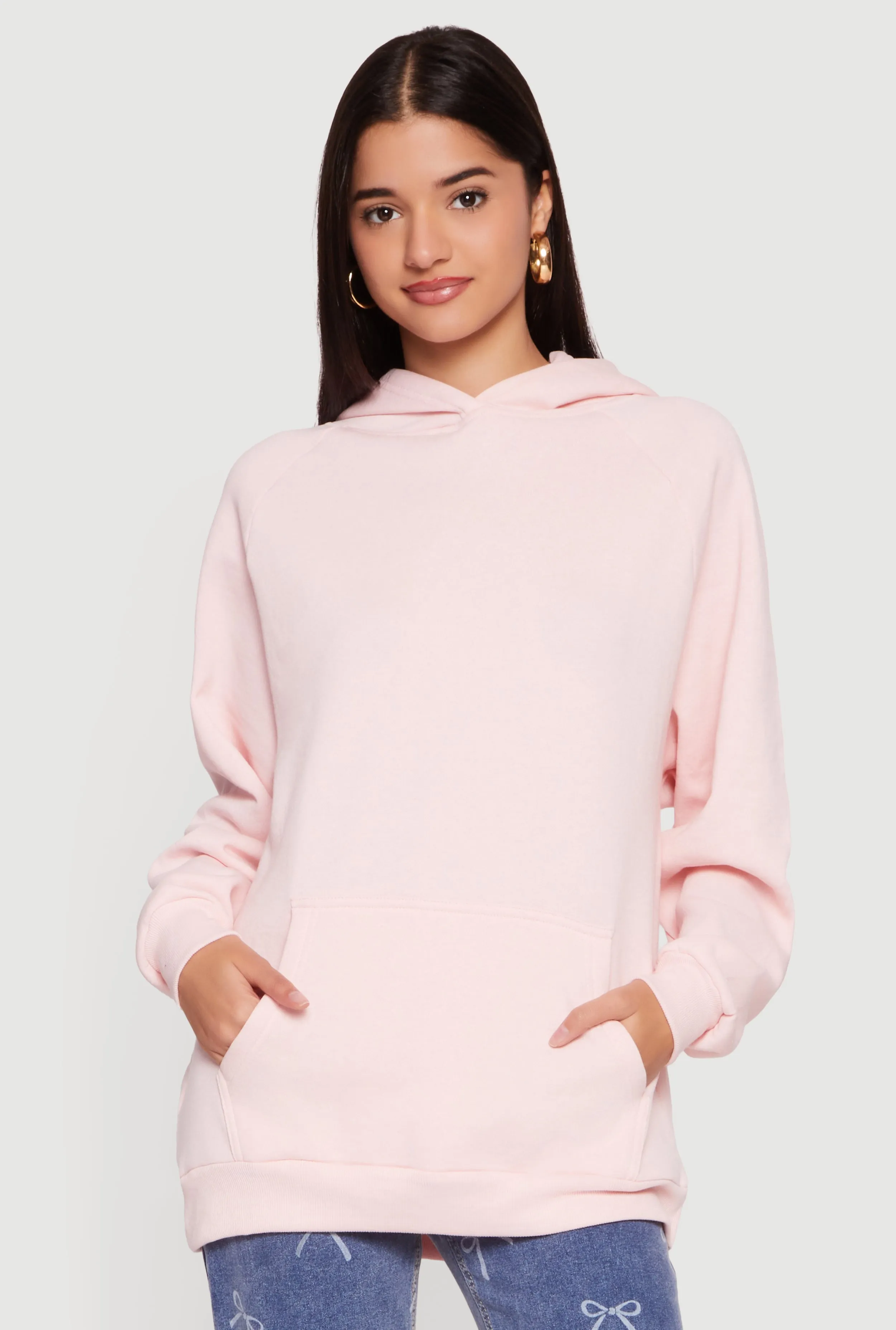 Oversized Fleece Long Sleeve Pullover Hoodie sold by Rainbow product image thumbnail 2