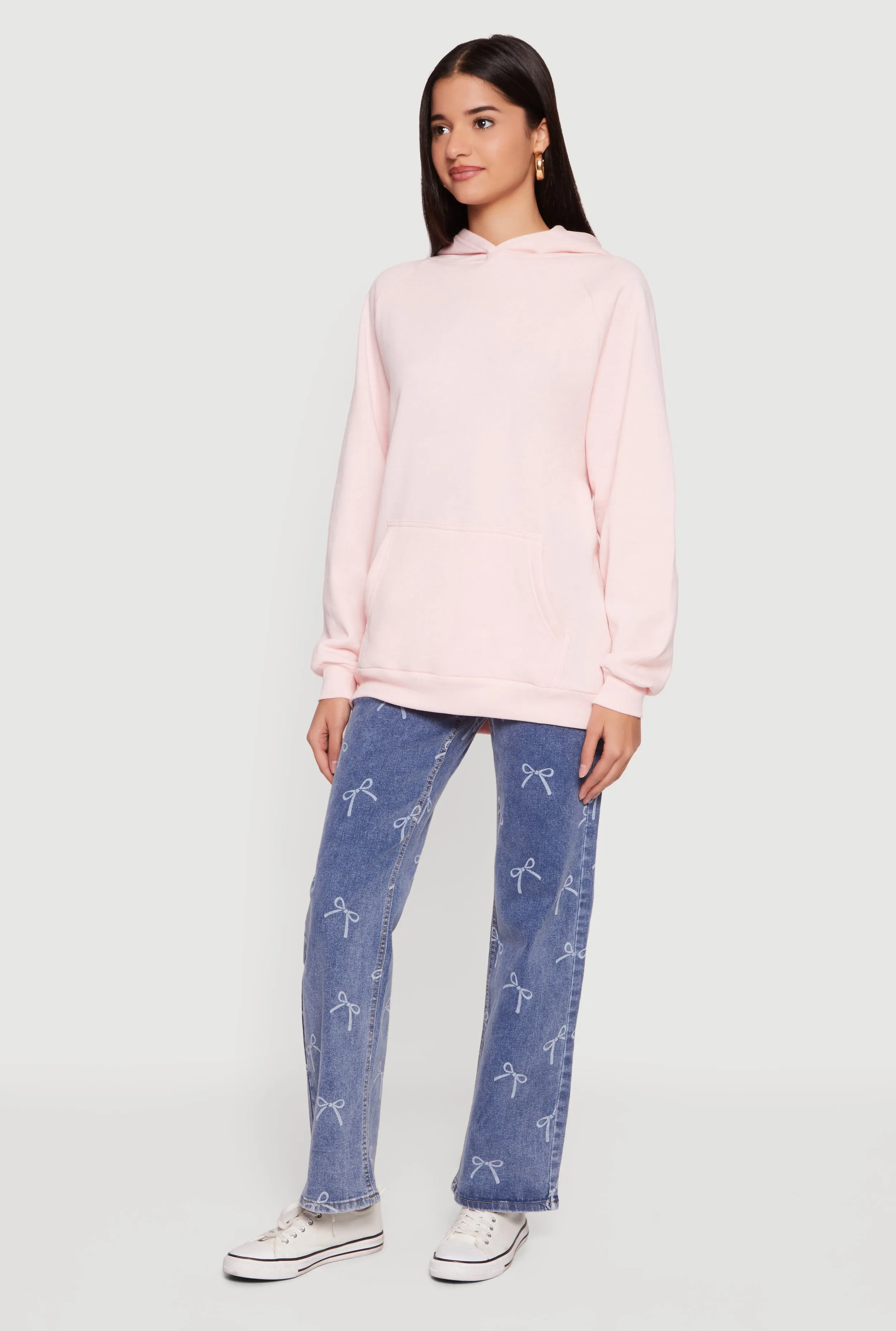 Oversized Fleece Long Sleeve Pullover Hoodie sold by Rainbow product image thumbnail 3