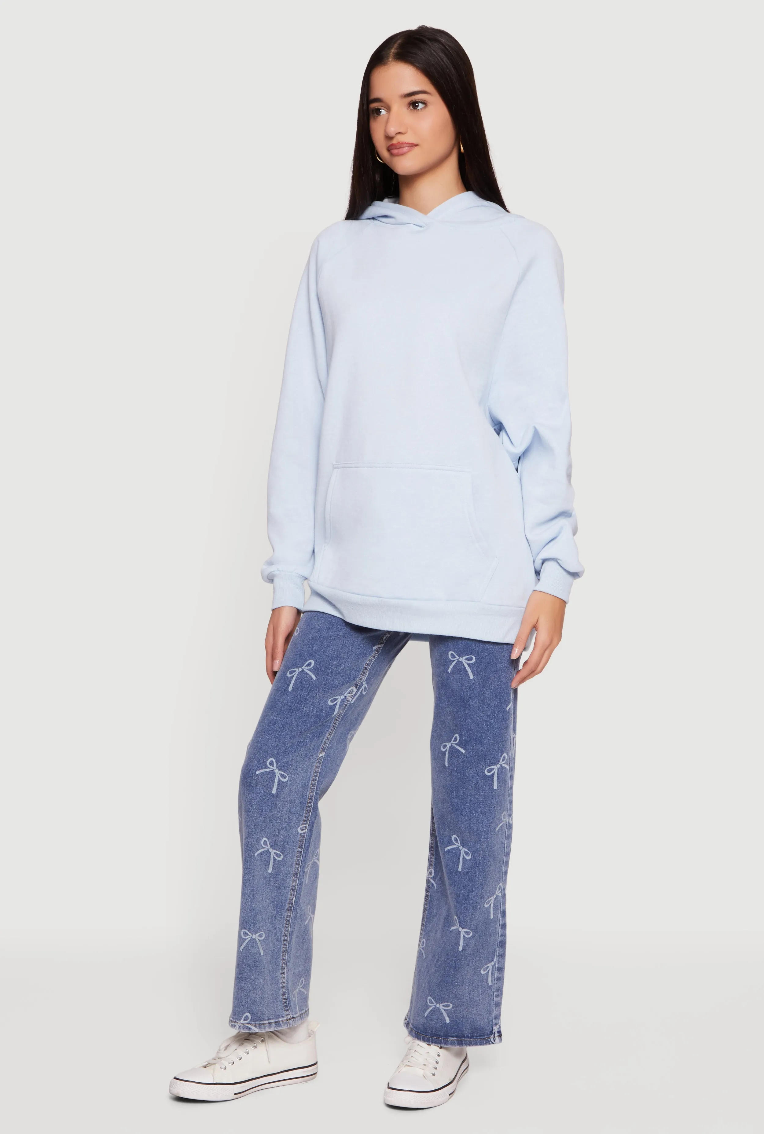 Oversized Fleece Long Sleeve Pullover Hoodie sold by Rainbow product image thumbnail 3