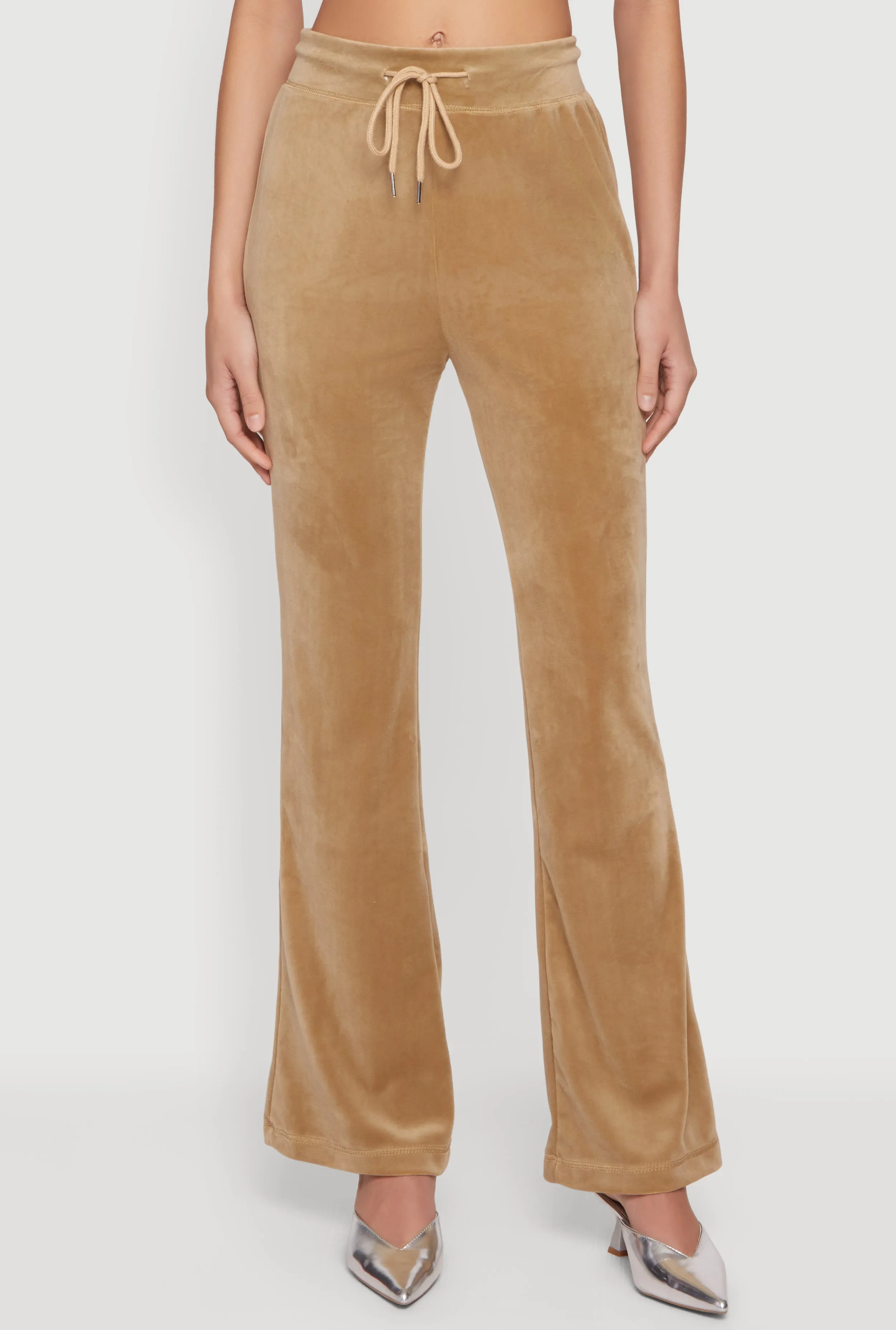 Rhinestone Rampage Velour Drawstring Waist Flare Pants sold by Rainbow product image thumbnail 3