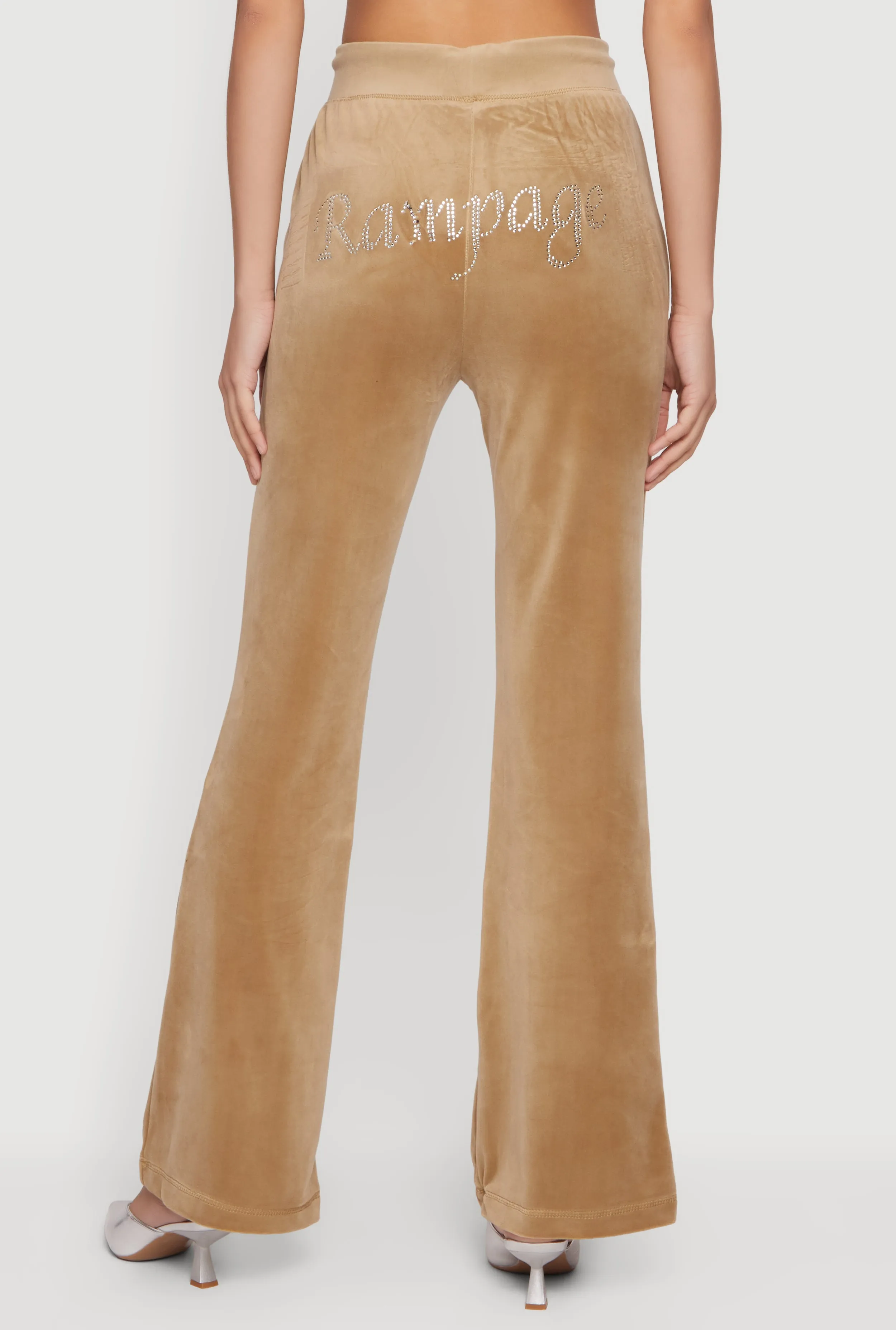 Rhinestone Rampage Velour Drawstring Waist Flare Pants sold by Rainbow product image thumbnail 5