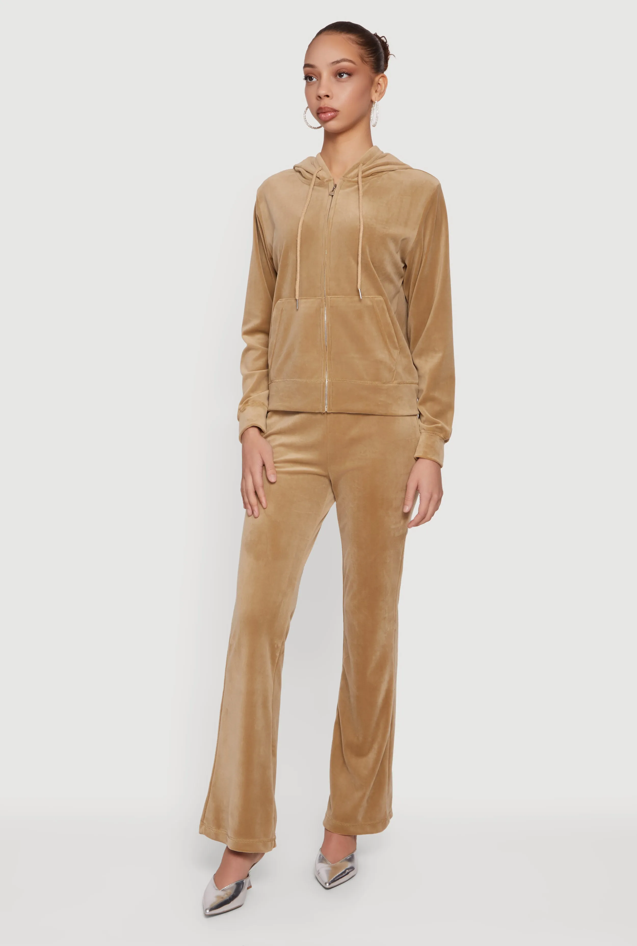 Rhinestone Rampage Velour Drawstring Waist Flare Pants sold by Rainbow product image thumbnail 2