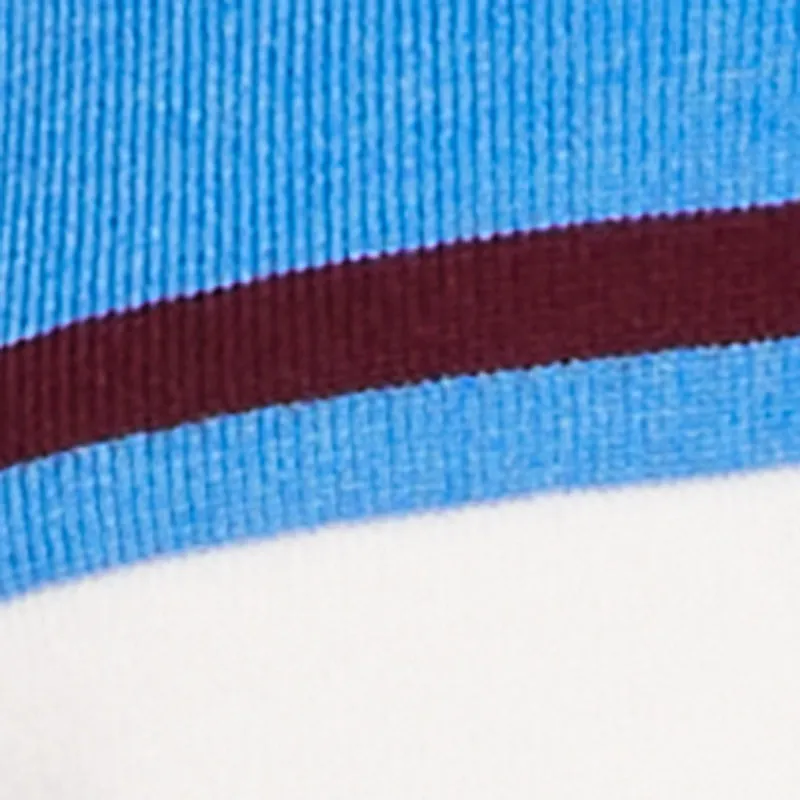 Striped Frayed Hem Cropped Polo Sweater sold by Rainbow product image thumbnail 4