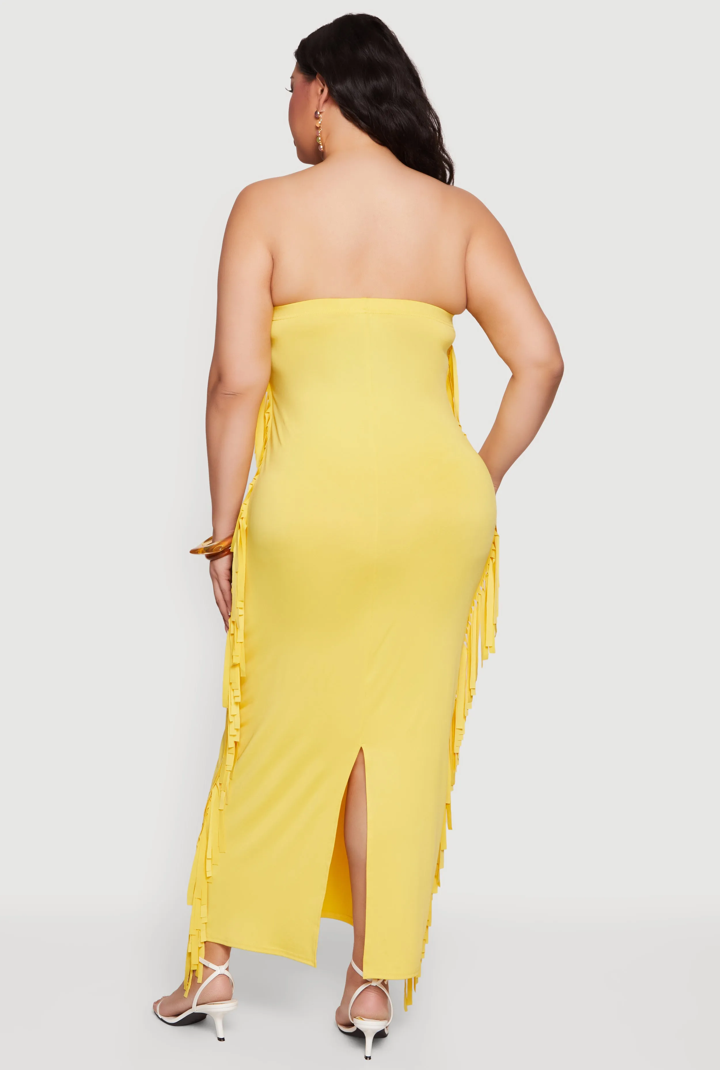 Plus Size Fringe Side Maxi Tube Dress sold by Rainbow product image thumbnail 3