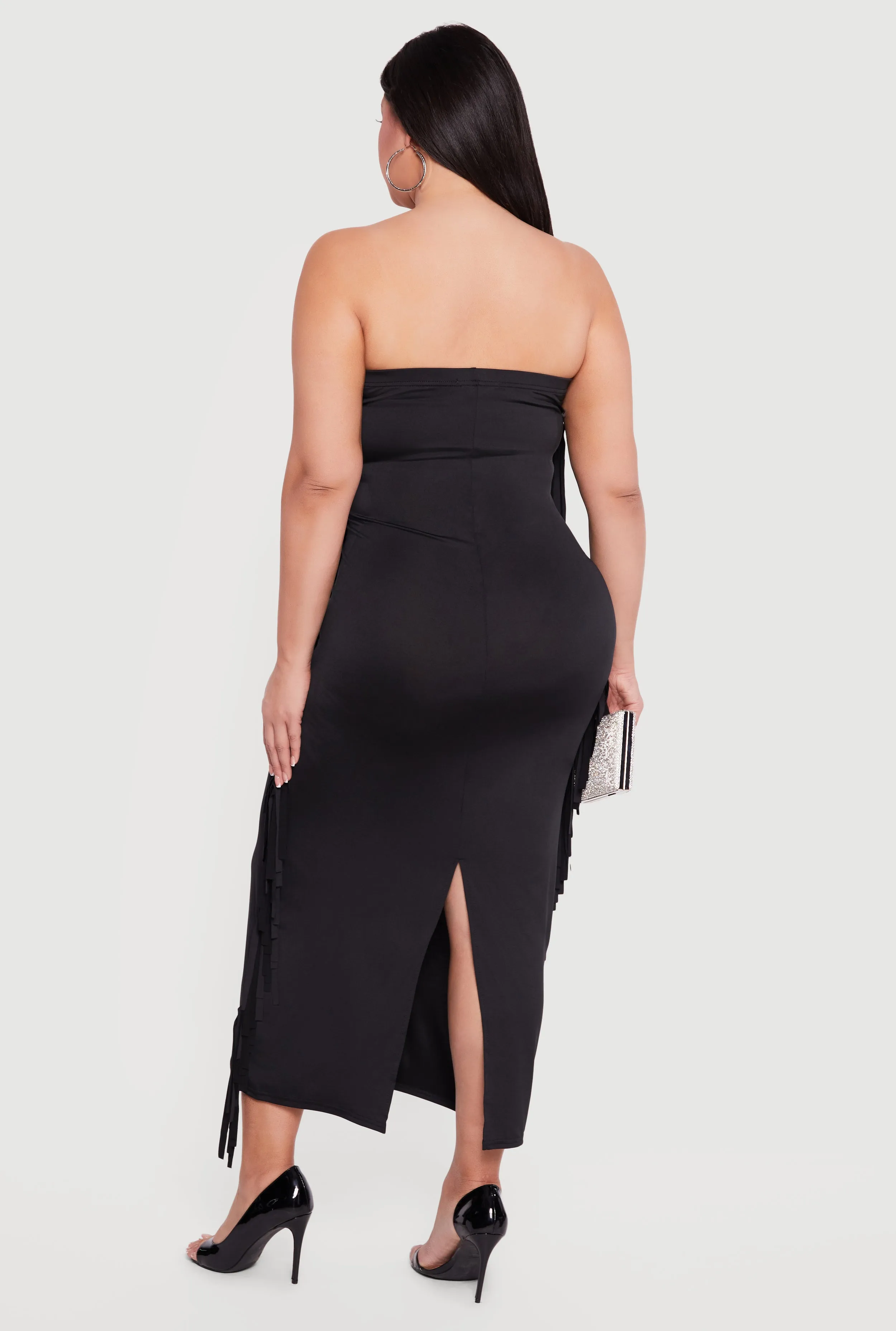 Plus Size Fringe Side Maxi Tube Dress sold by Rainbow product image thumbnail 3