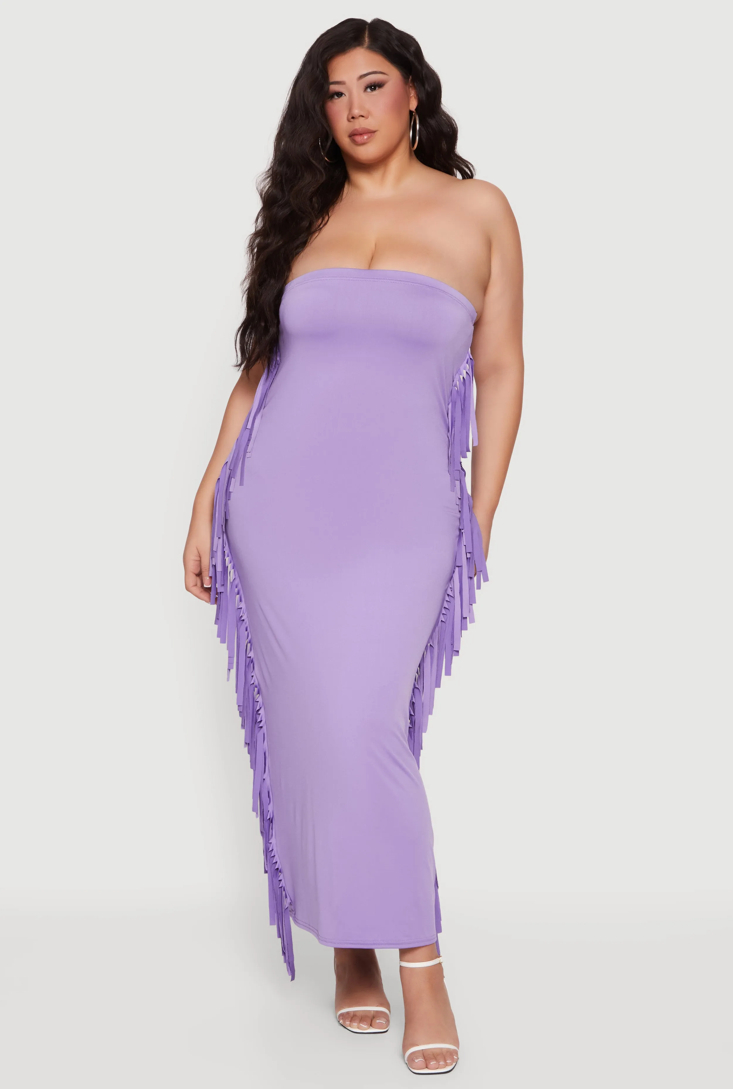 Plus Size Fringe Side Maxi Tube Dress sold by Rainbow product image thumbnail 5