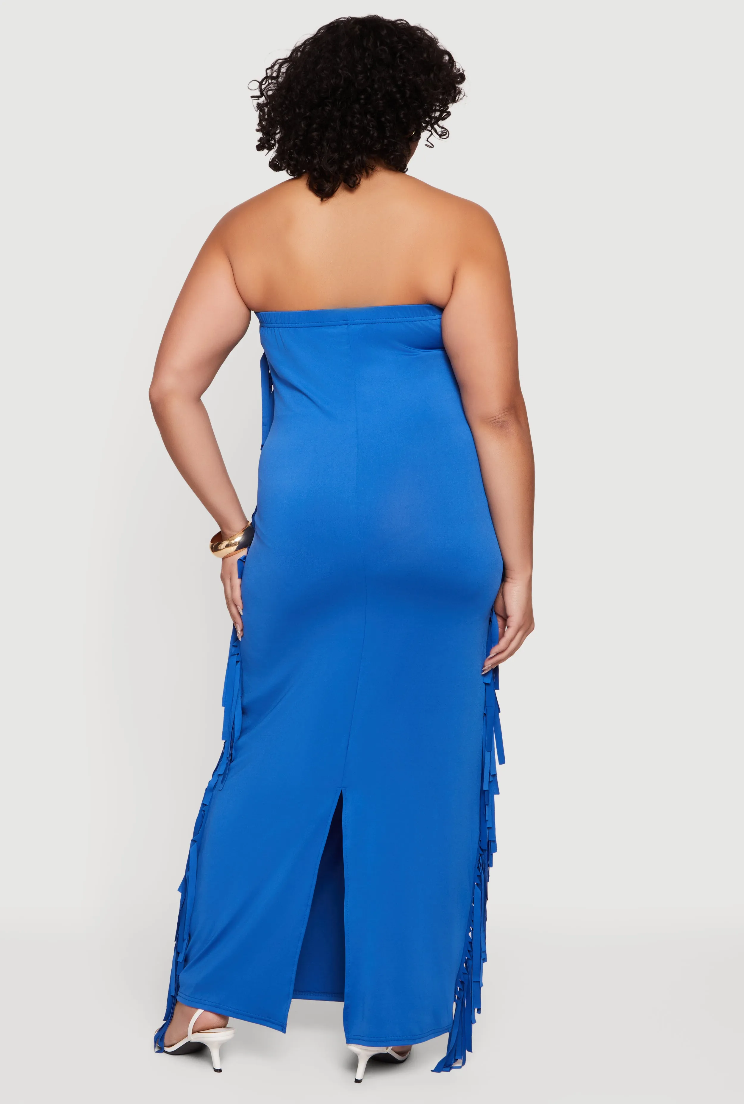 Plus Size Fringe Side Maxi Tube Dress sold by Rainbow product image thumbnail 3
