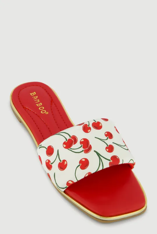 Metallic Trim Single Band Slide Sandals sold by Rainbow