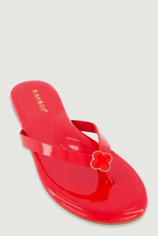 Clover Pendant Thong Slide Sandals sold by Rainbow