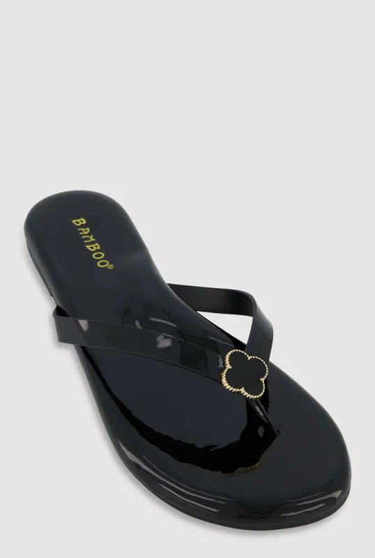 Clover Pendant Thong Slide Sandals sold by Rainbow