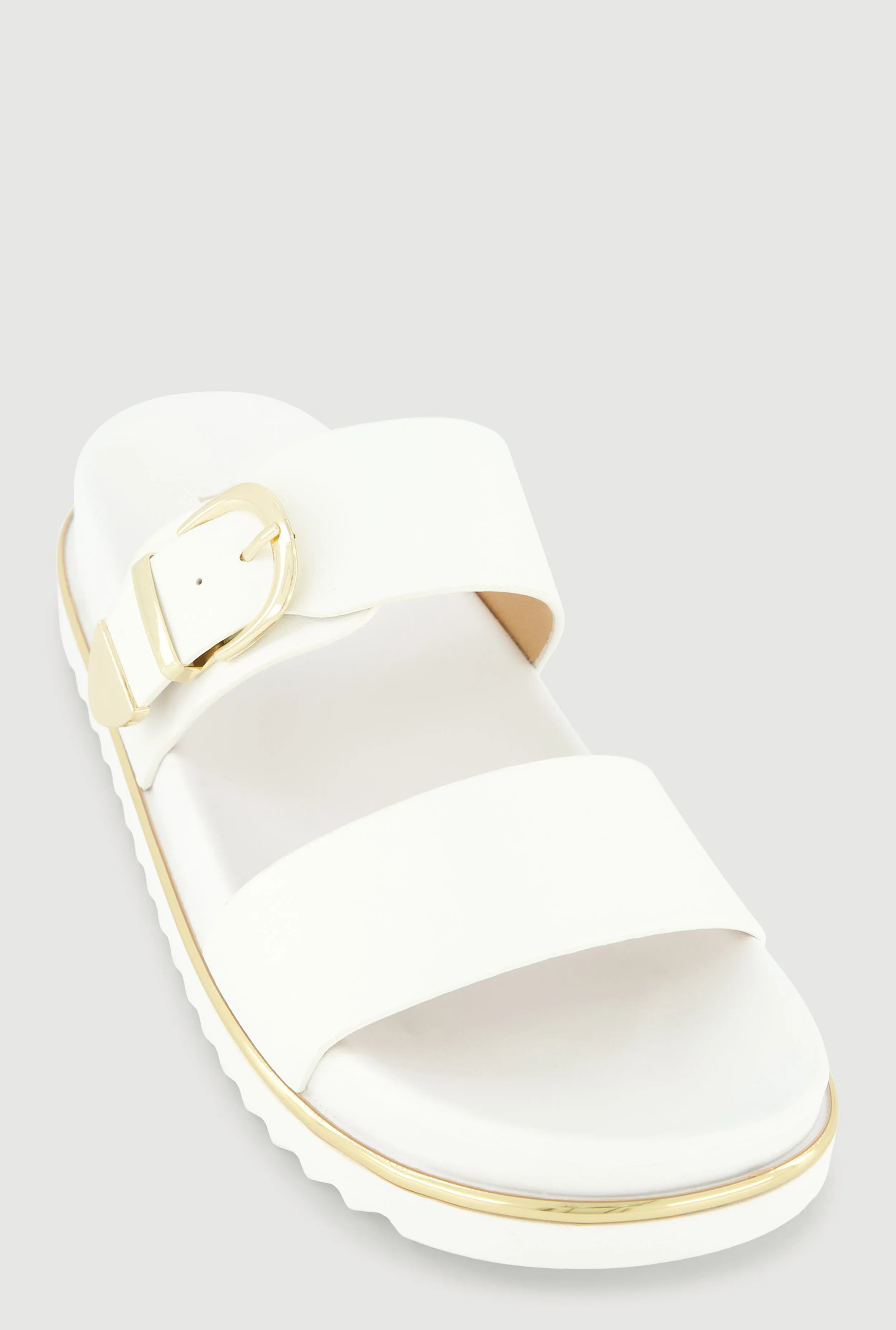 Metallic Buckle Detail Footbed Slide Sandals sold by Rainbow product image thumbnail 3