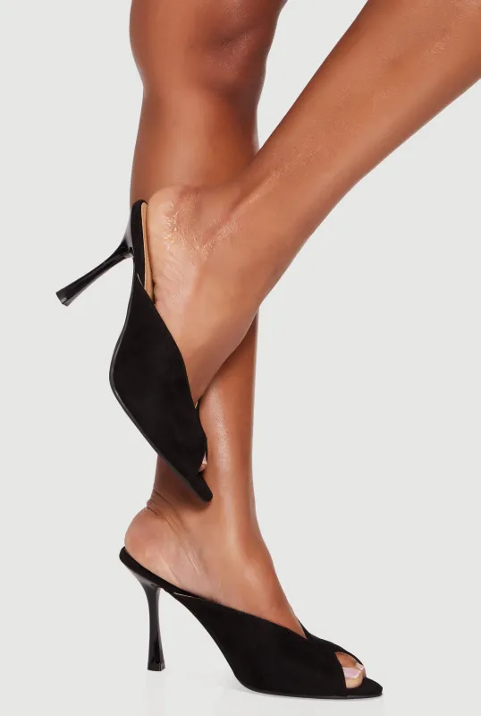 Peep Toe High Heel Mules sold by Rainbow