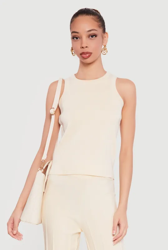 Solid Crew Neck Tank Top sold by Rainbow