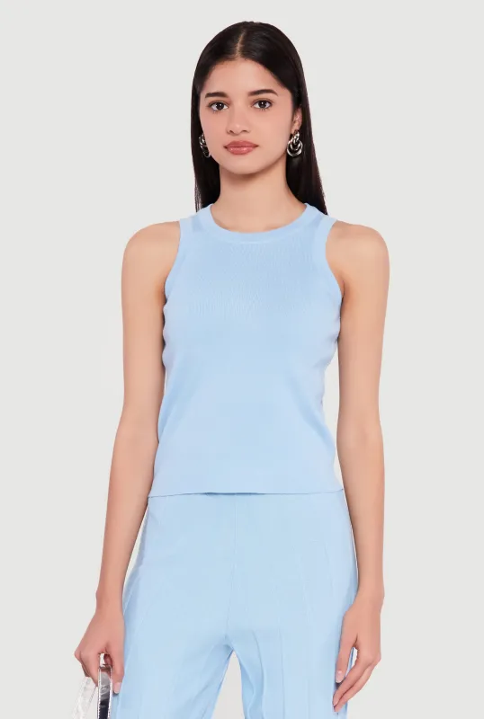 Solid Crew Neck Tank Top sold by Rainbow