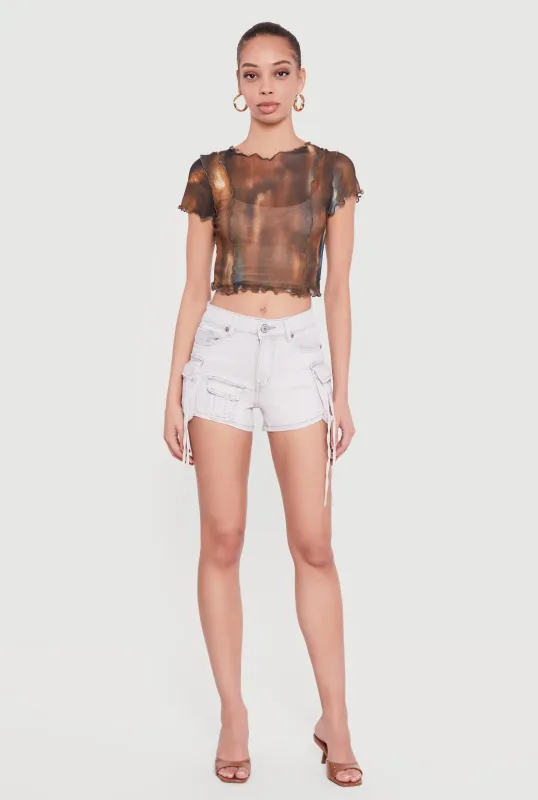 VIP Acid Wash Denim Cargo Shorts sold by Rainbow