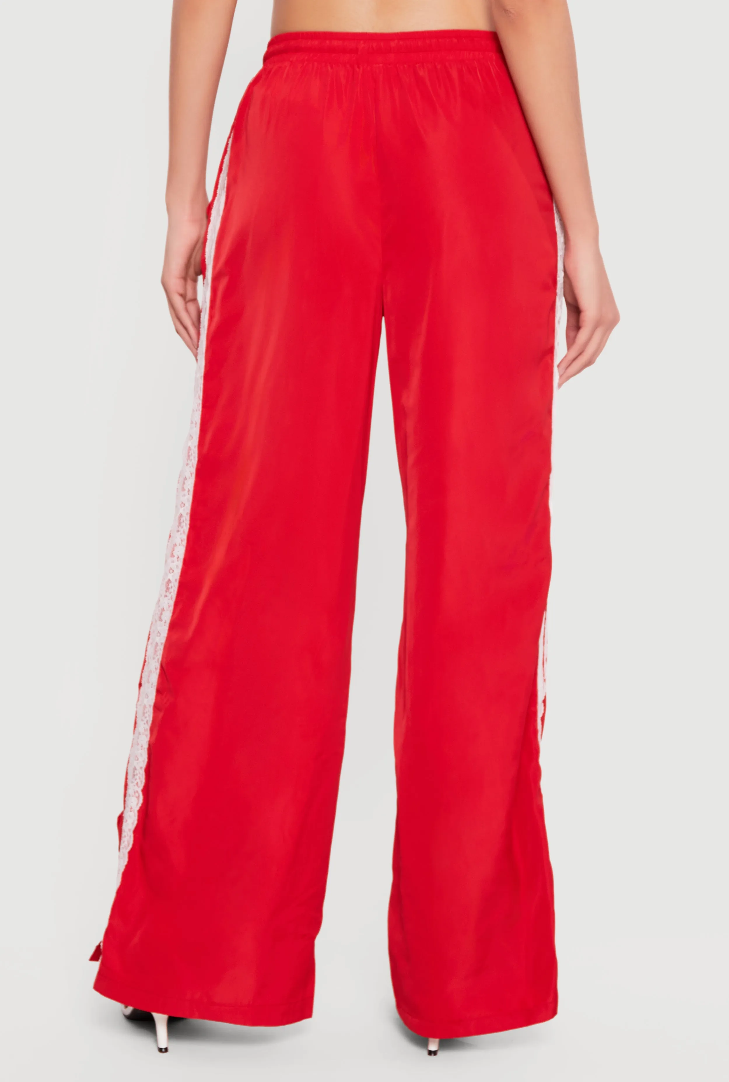 Drawstring Waist Lace Detail Graphic Wide Leg Pants sold by Rainbow product image thumbnail 5