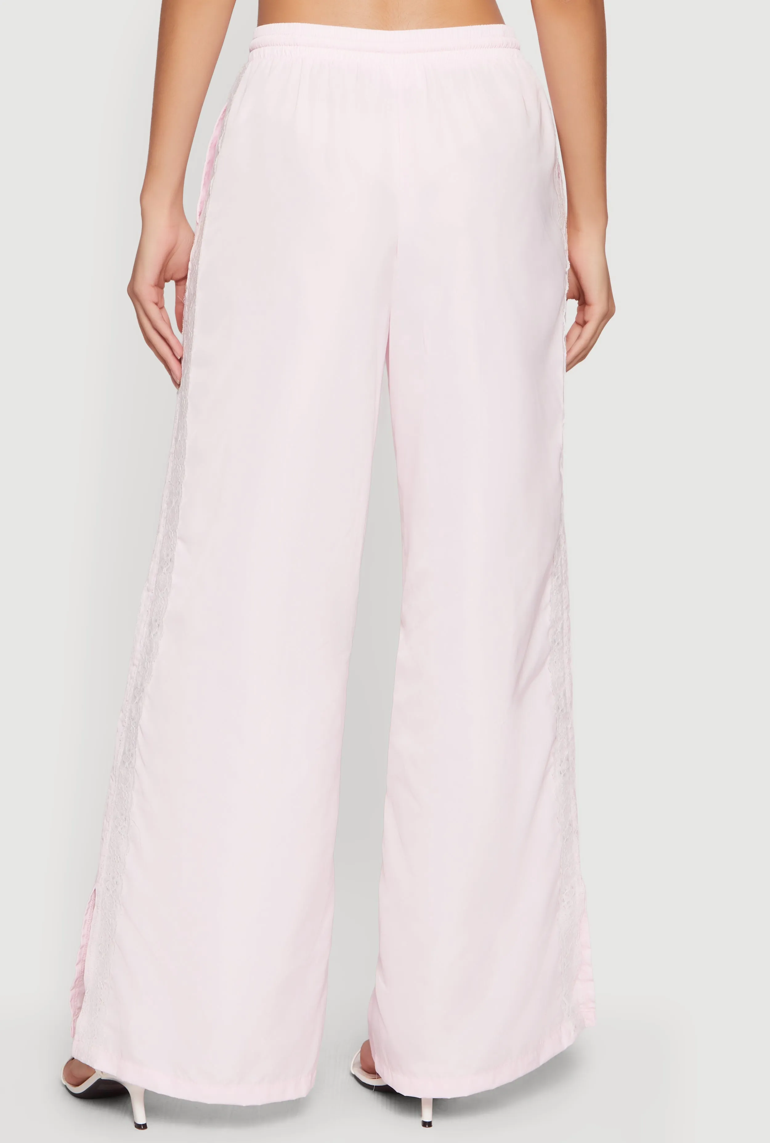 Drawstring Waist Lace Detail Graphic Wide Leg Pants sold by Rainbow product image thumbnail 5