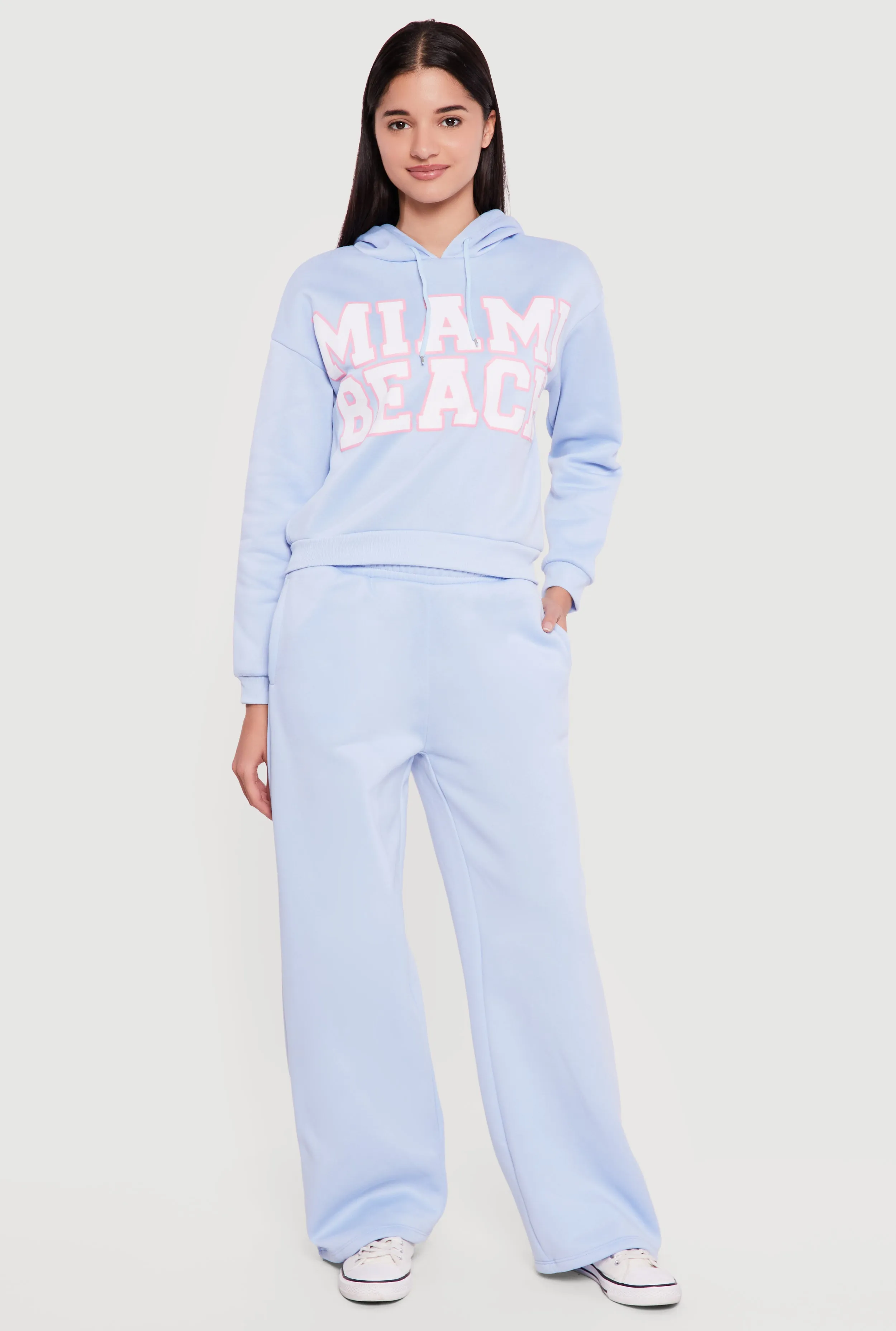 Solid Wide Leg Pull On Sweatpants sold by Rainbow product image thumbnail 4