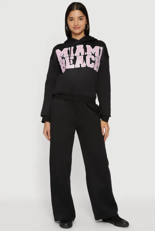 Solid Wide Leg Pull On Sweatpants sold by Rainbow