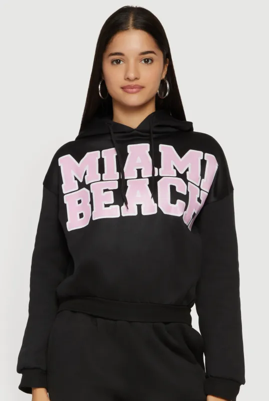 Miami Beach Graphic Hooded Sweatshirt made by Rainbow