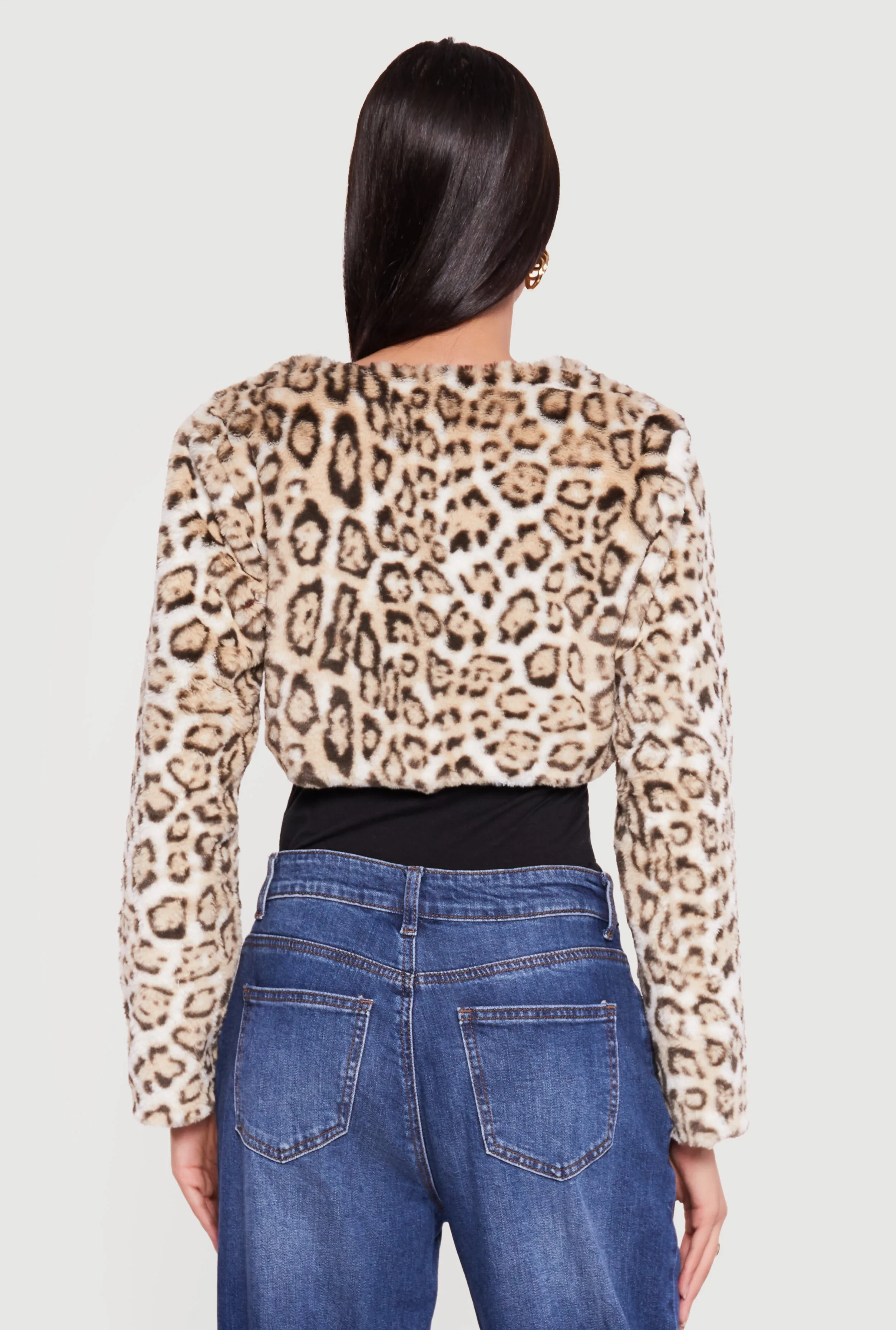 Leopard Print Faux Fur Bolero Jacket sold by Rainbow product image thumbnail 5