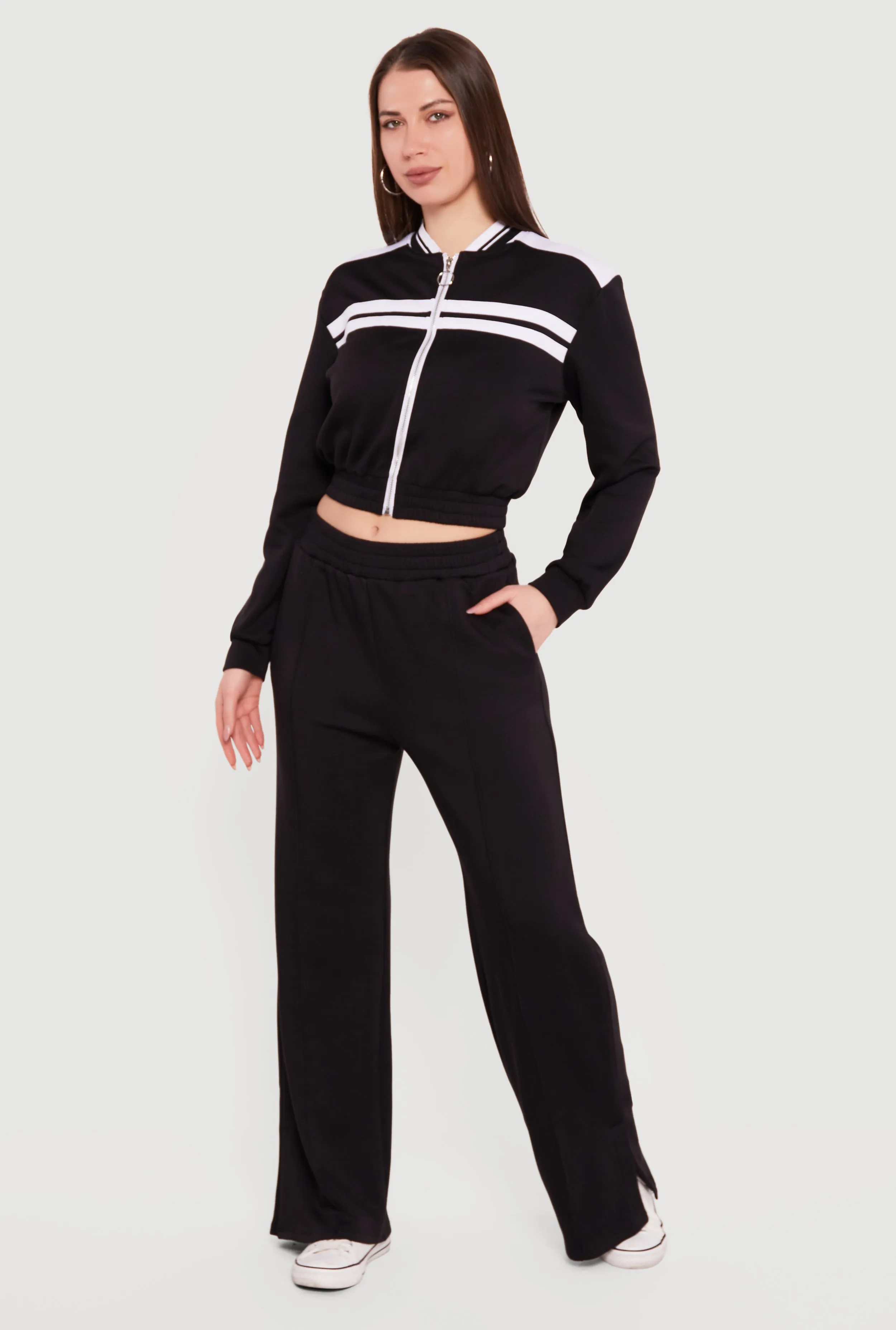 Mid Rise Wide Leg Pull On Pants with Pockets sold by Rainbow