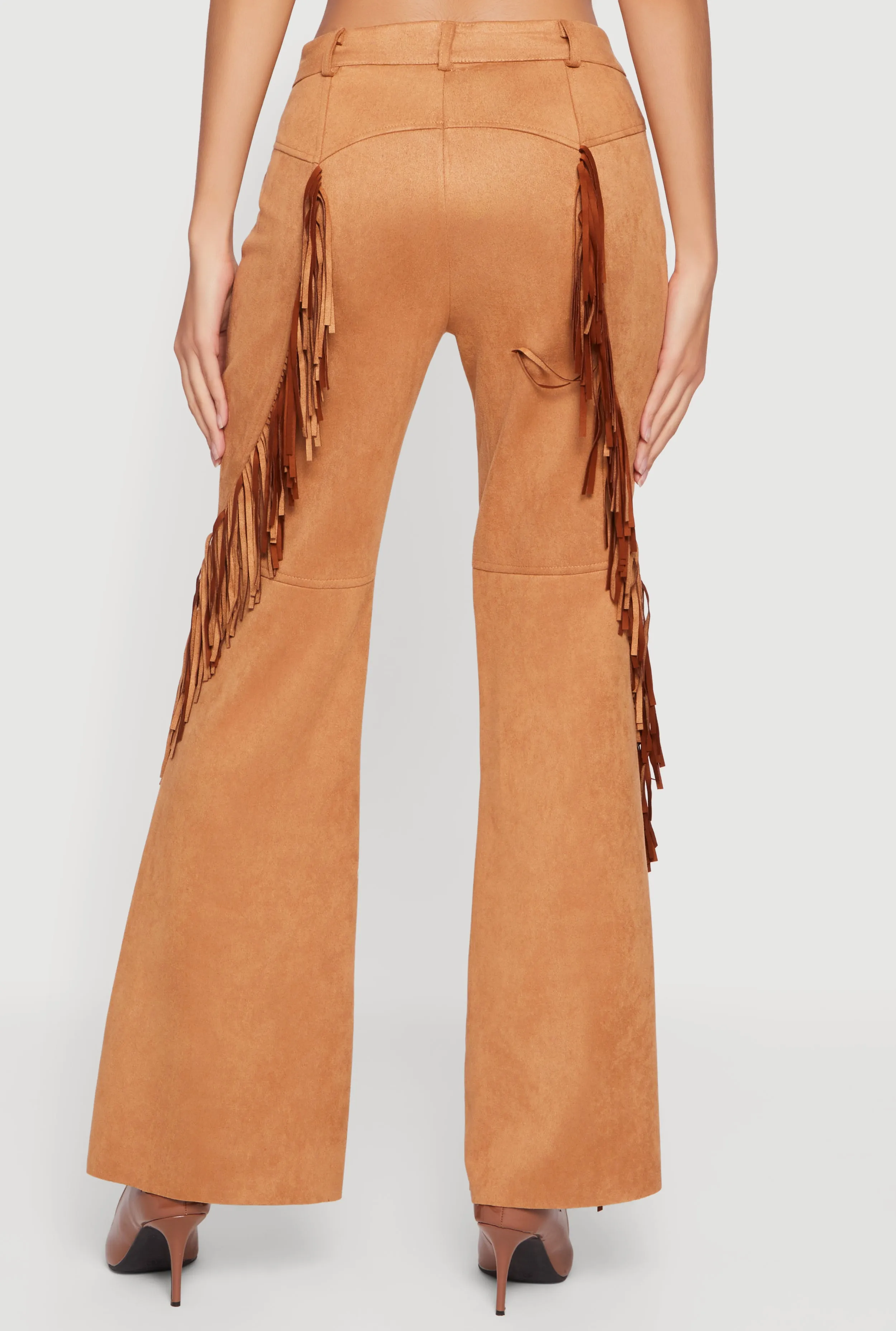 Fringed Faux Suede Decorative Stitch Pants sold by Rainbow product image thumbnail 5