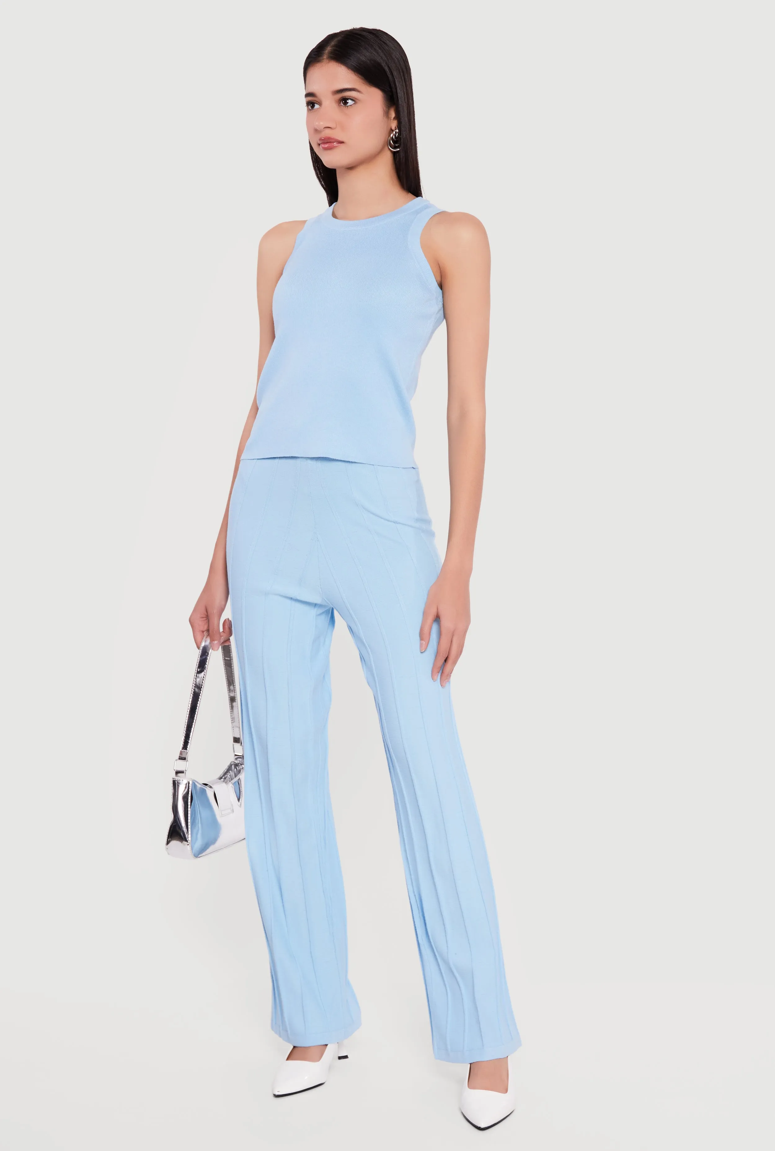 High Waisted Pintuck Pull On Straight Leg Pants sold by Rainbow product image thumbnail 2