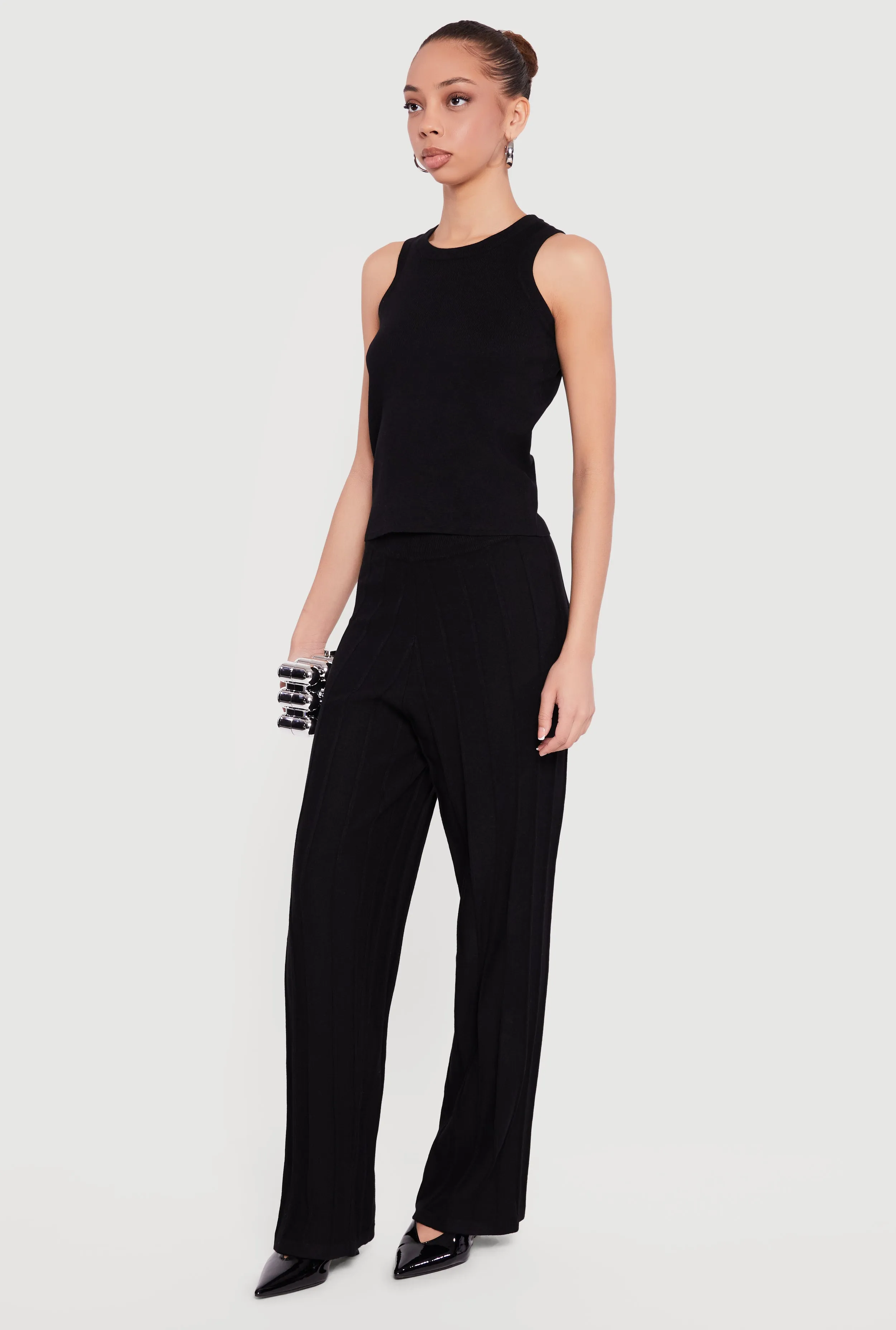 High Waisted Pintuck Pull On Straight Leg Pants sold by Rainbow product image thumbnail 2