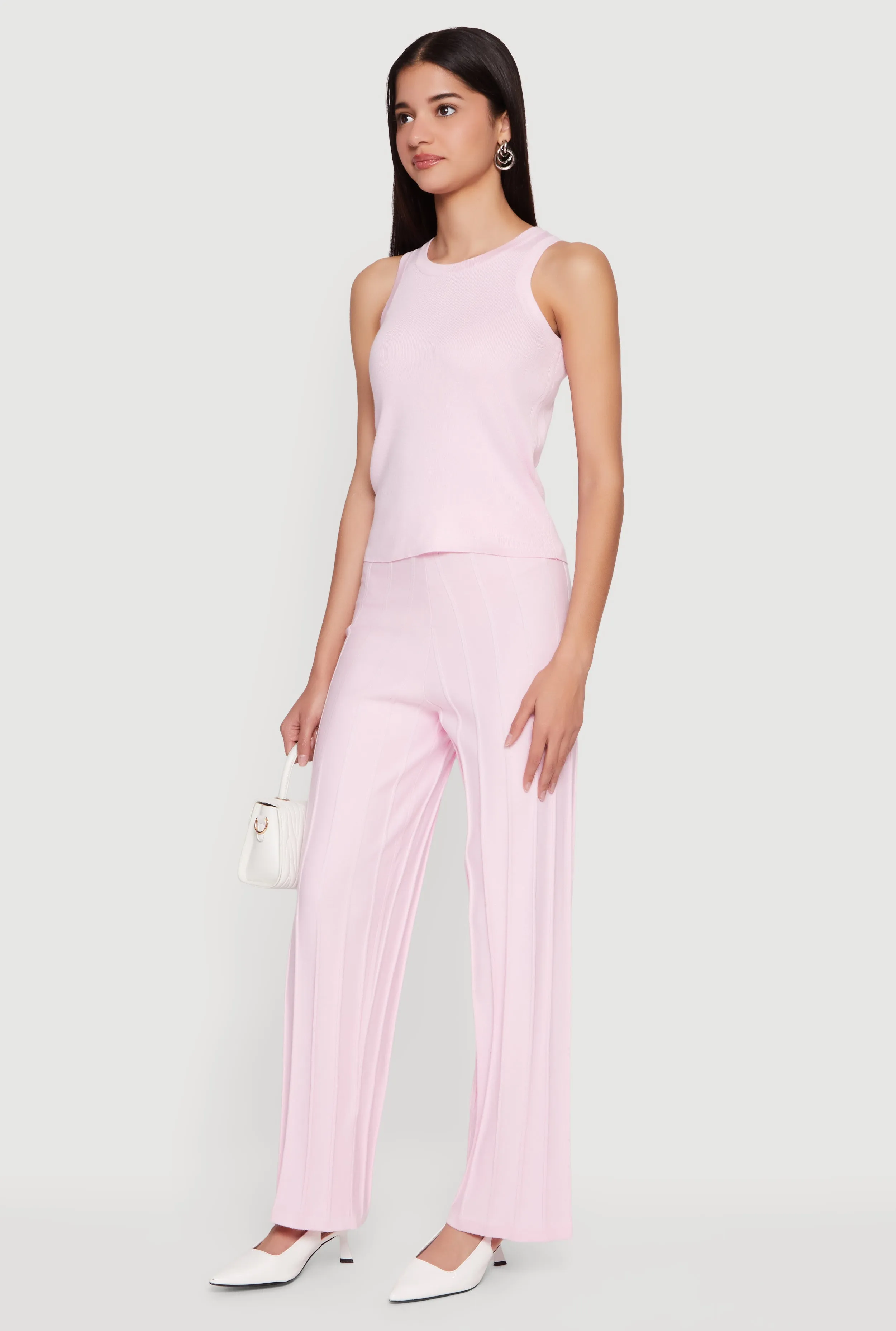 High Waisted Pintuck Pull On Straight Leg Pants sold by Rainbow product image thumbnail 2