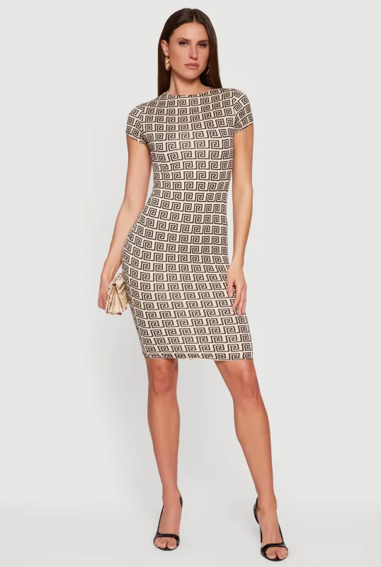 Greek Key Patterned T Shirt Dress sold by Rainbow