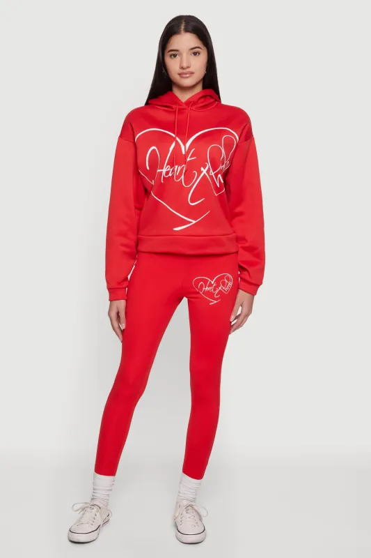 Heart Throb Graphic Print High Waisted Leggings made by Rainbow