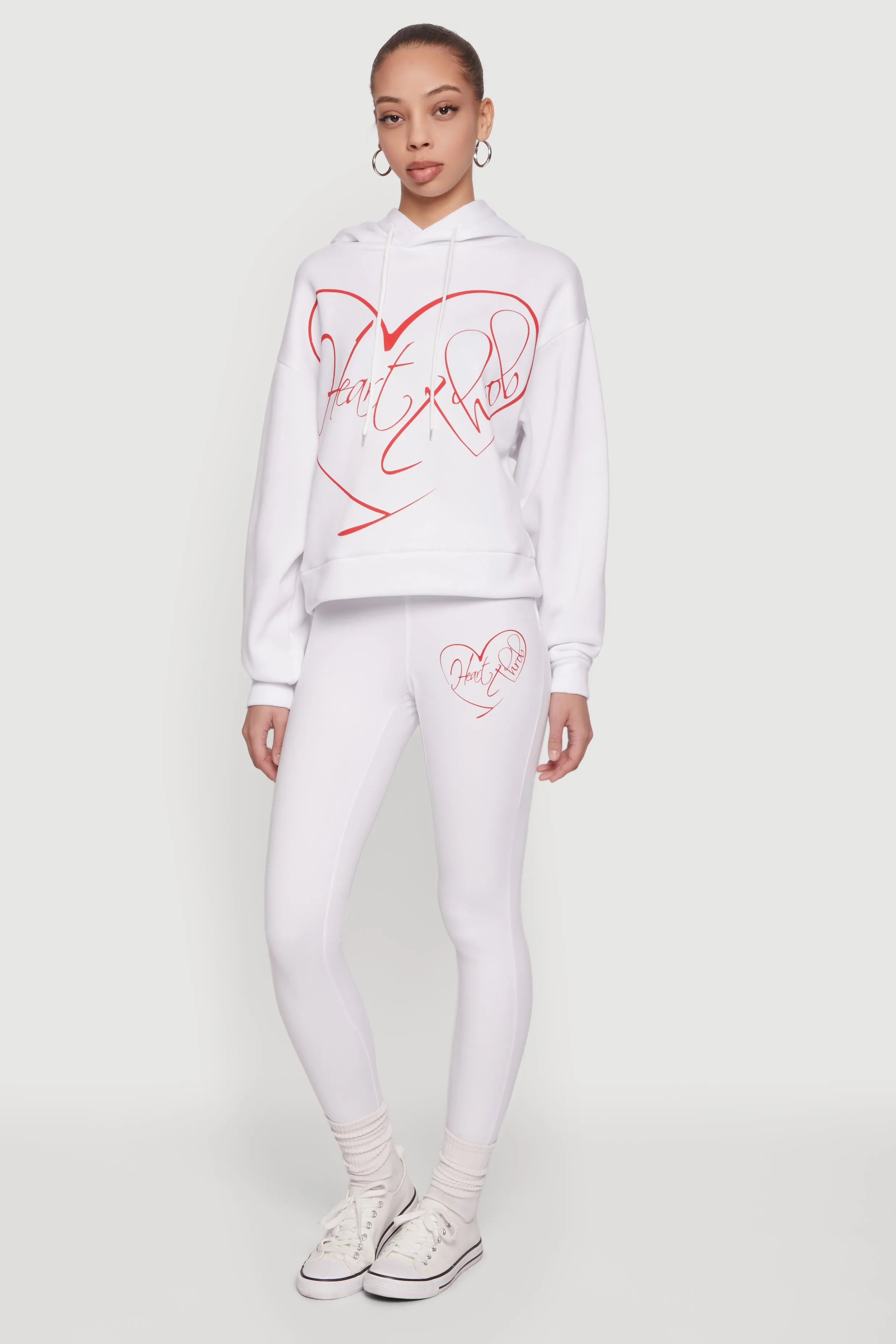 Heart Throb Graphic Print High Waisted Leggings sold by Rainbow