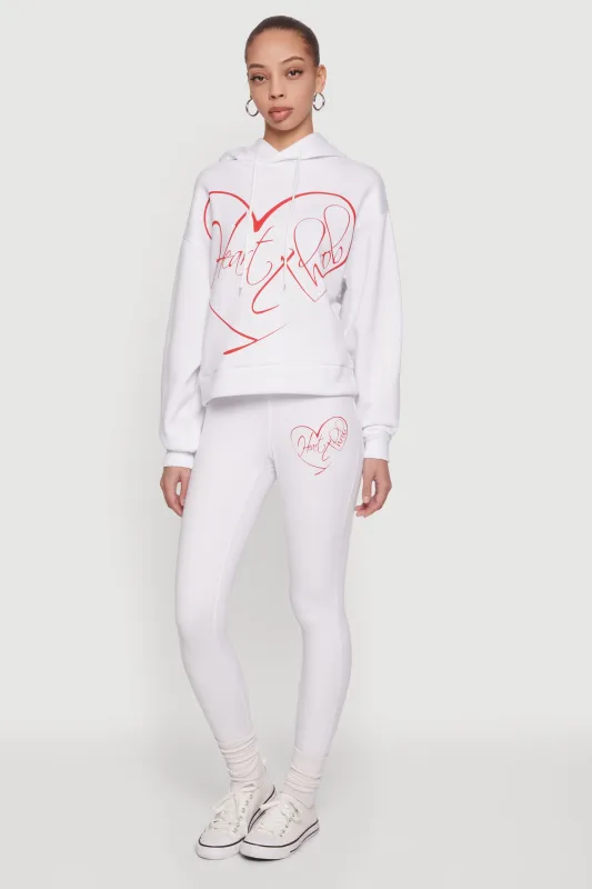 Heart Throb Graphic Print High Waisted Leggings made by Rainbow