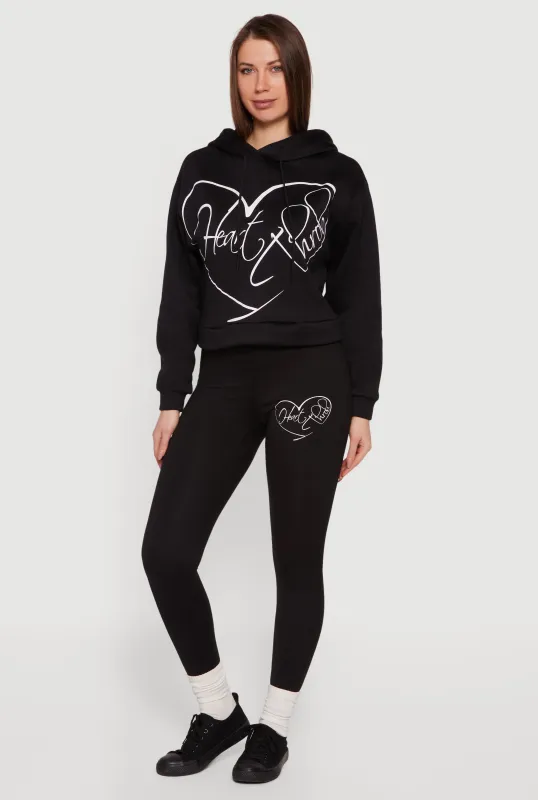 Heart Throb Graphic Print High Waisted Leggings made by Rainbow