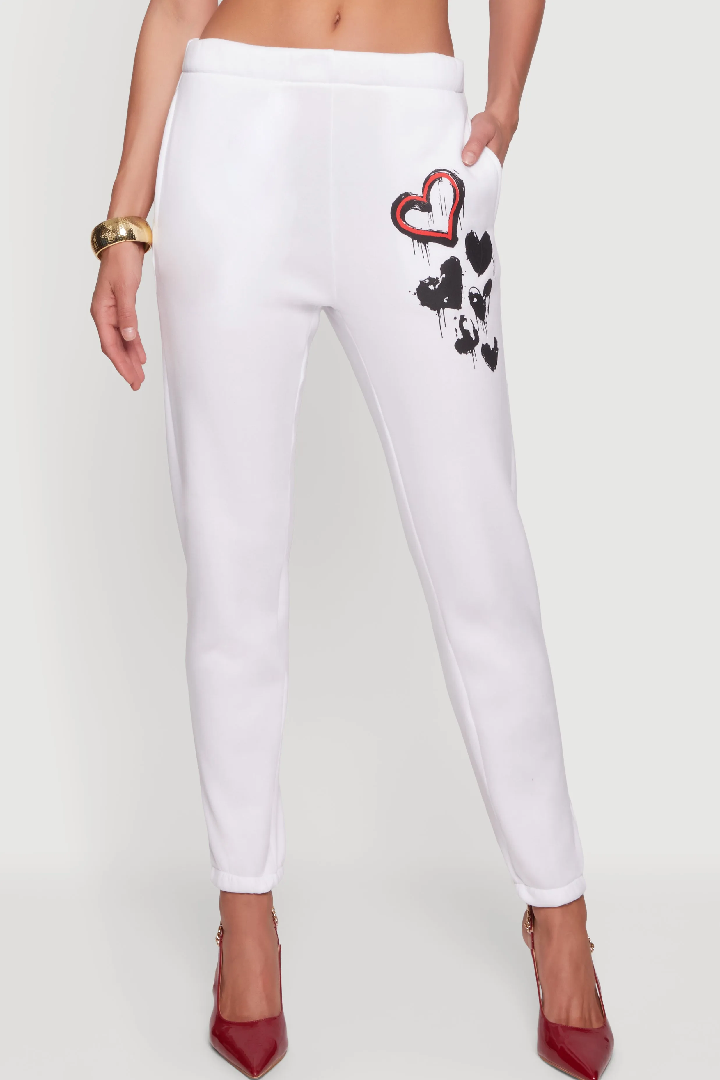 Graffiti Heart Graphic Mid Rise Sweatpants sold by Rainbow product image thumbnail 3