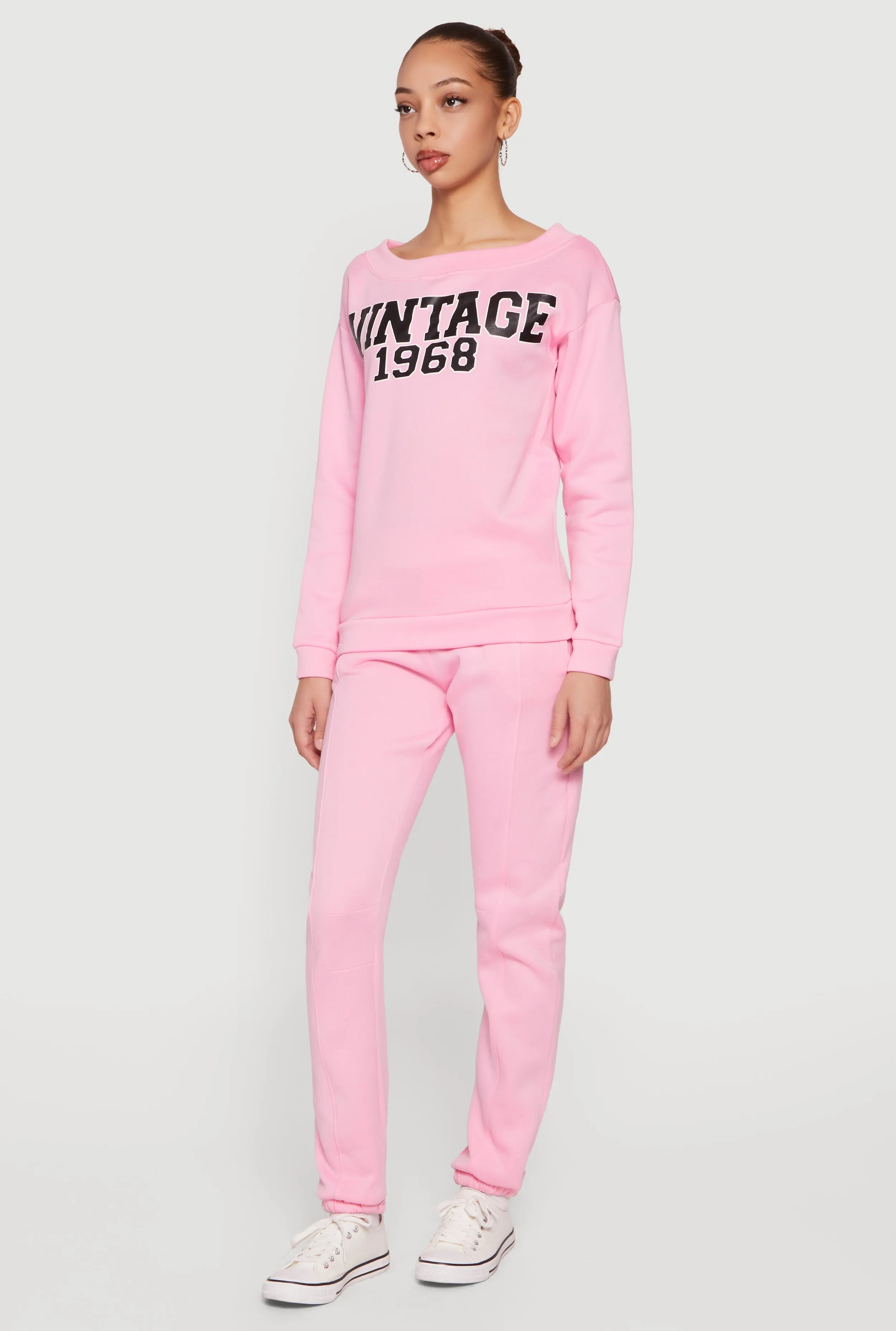 Vintage 1968 Graphic Long Sleeve Boat Neck Sweatshirt sold by Rainbow product image thumbnail 3