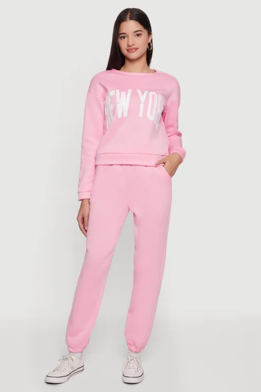 Solid Pull On Sweatpants made by Rainbow