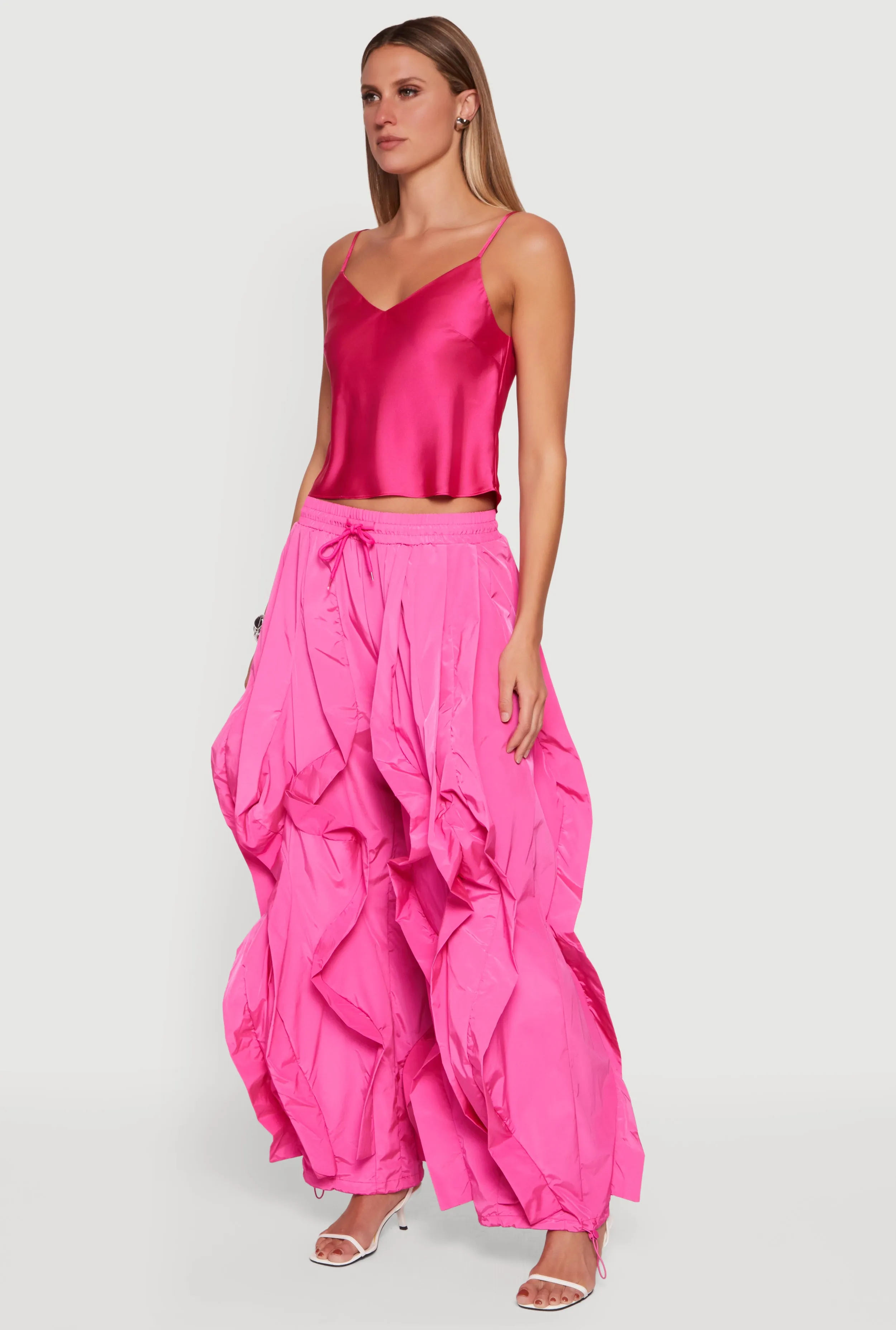 Drawstring Waist Ruffle Parachute Pants sold by Rainbow product image thumbnail 2